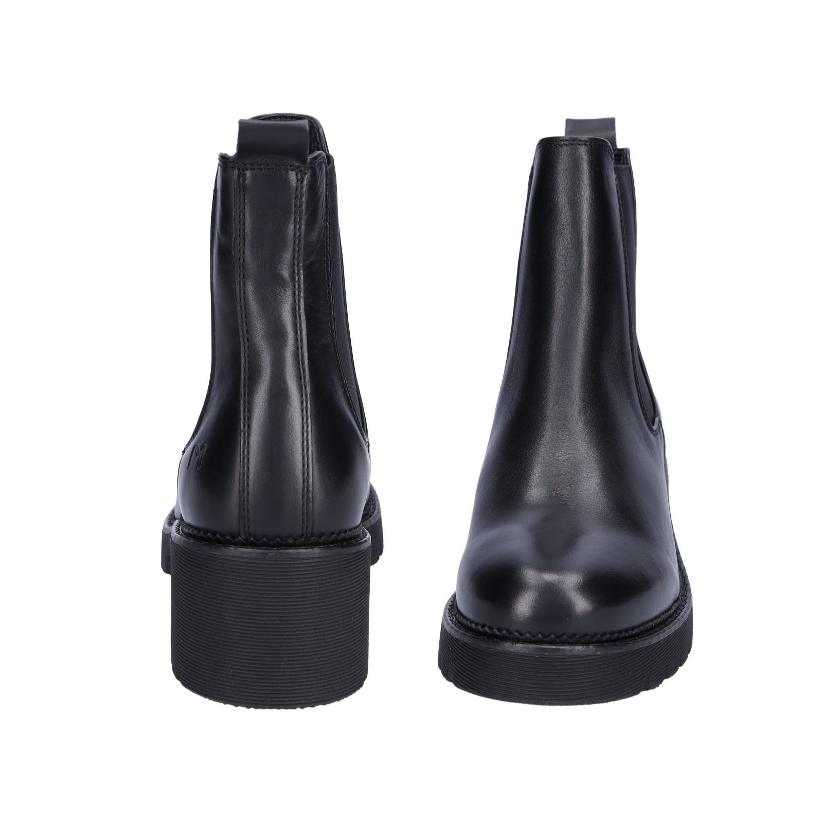 MIDS MARA Damen Stiefelette Glattleder Schwarz, Blockabsatz 5,5 cm, Schaft 14,5 cm & Textilfutter