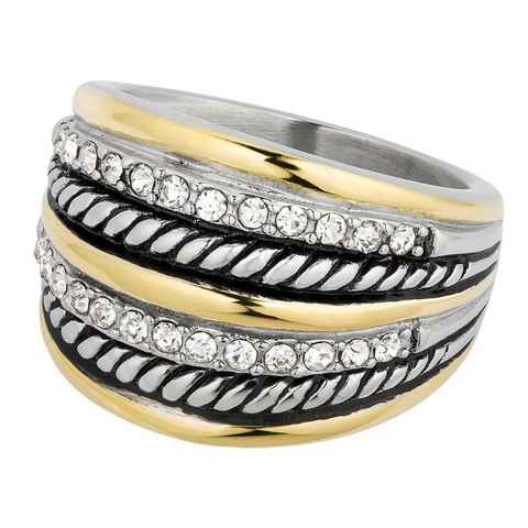 Pippa & Jean Fingerring silber/gelbgold, mit Preciosa