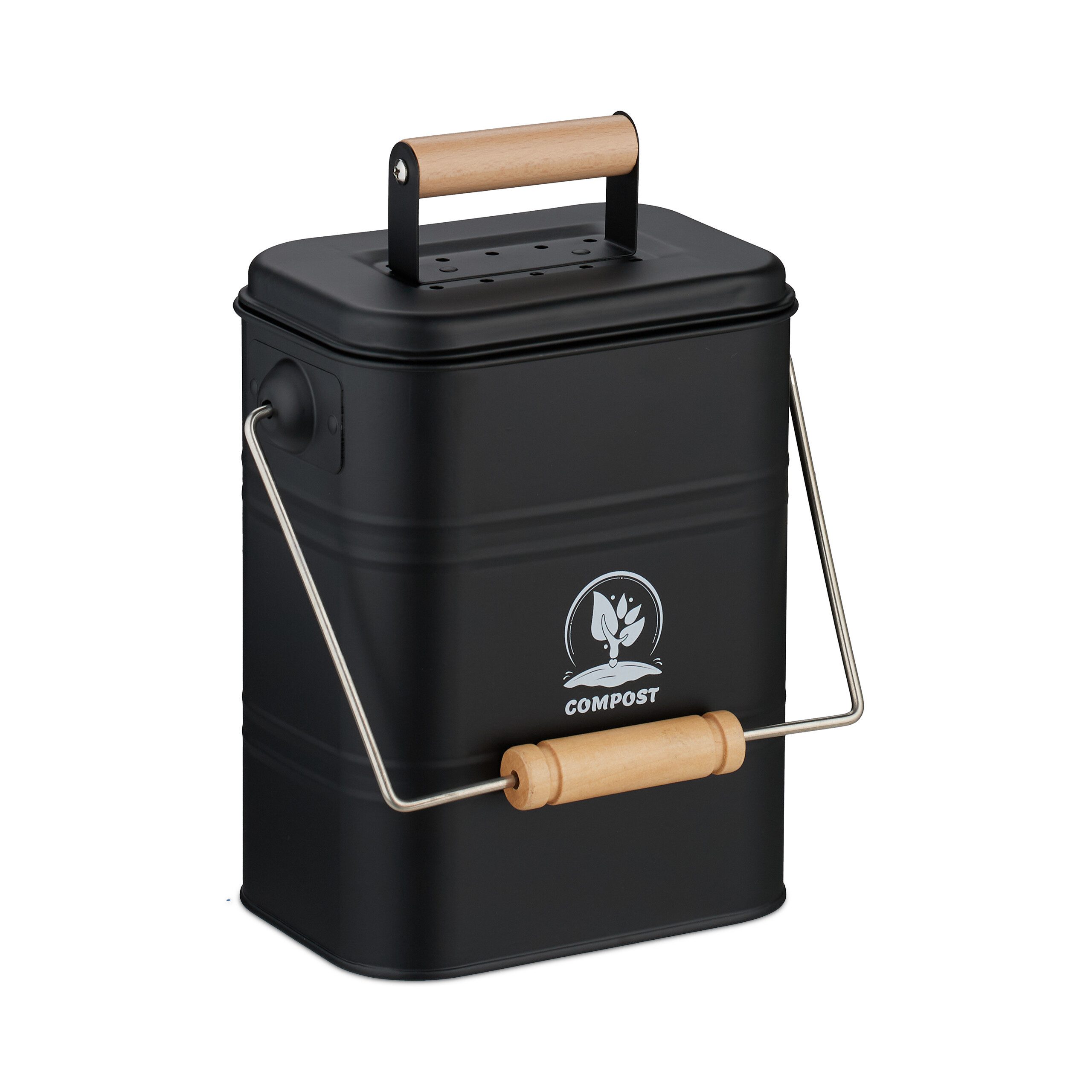 relaxdays Контейнер для органических отходов Komposteimer Küche 3,5 Liter, schwarz