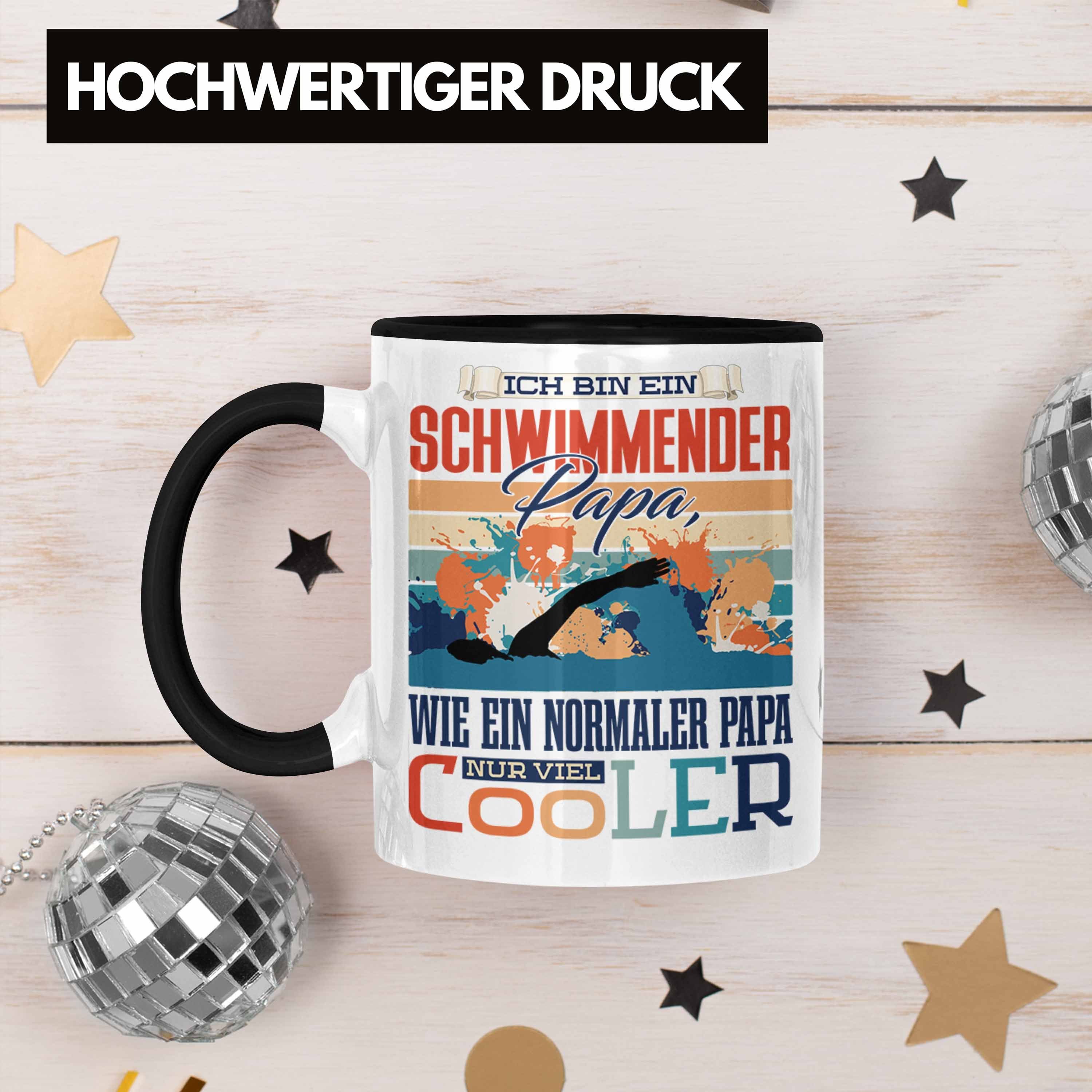 Trendation Schwimmen Vater - Trendation Geschenkidee Papa zum Tasse Schwarz Tasse Geschenk Vate