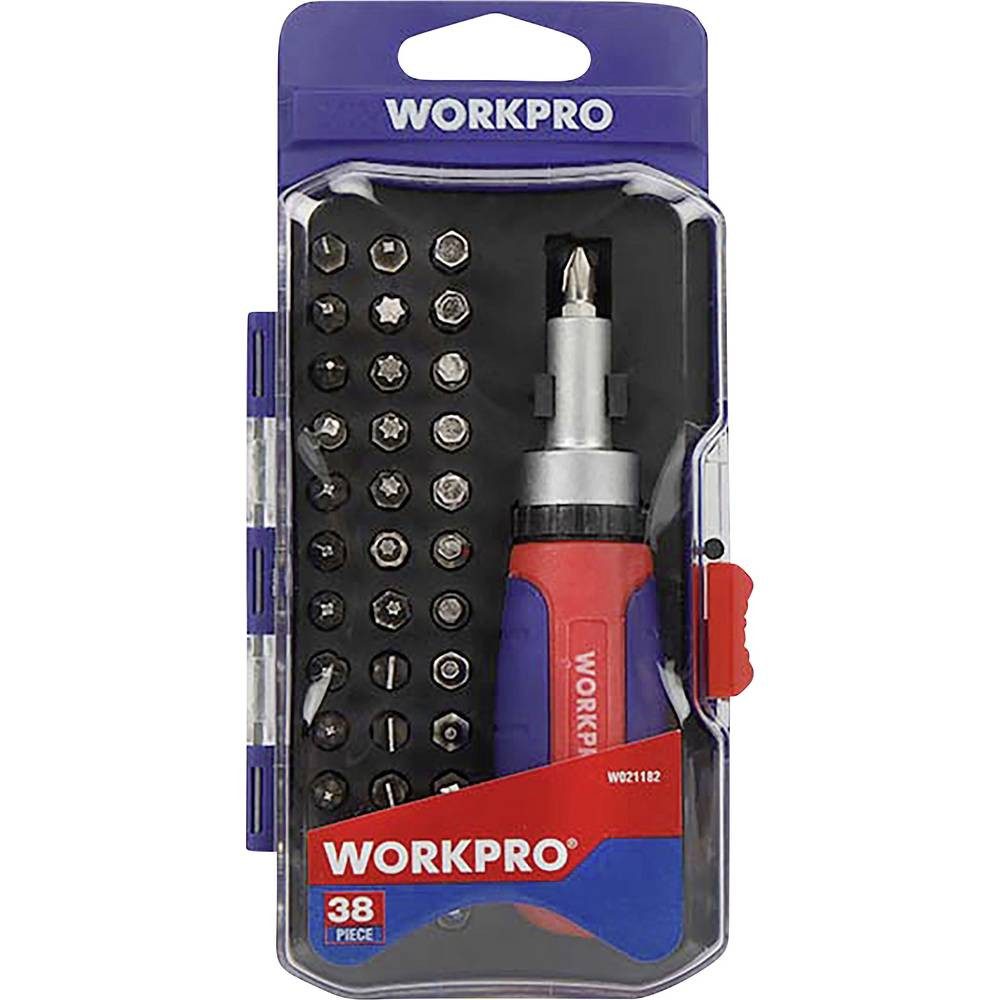 WorkPro Bit-Schraubendreher Ratschen Bit Set 38tlg WP200517
