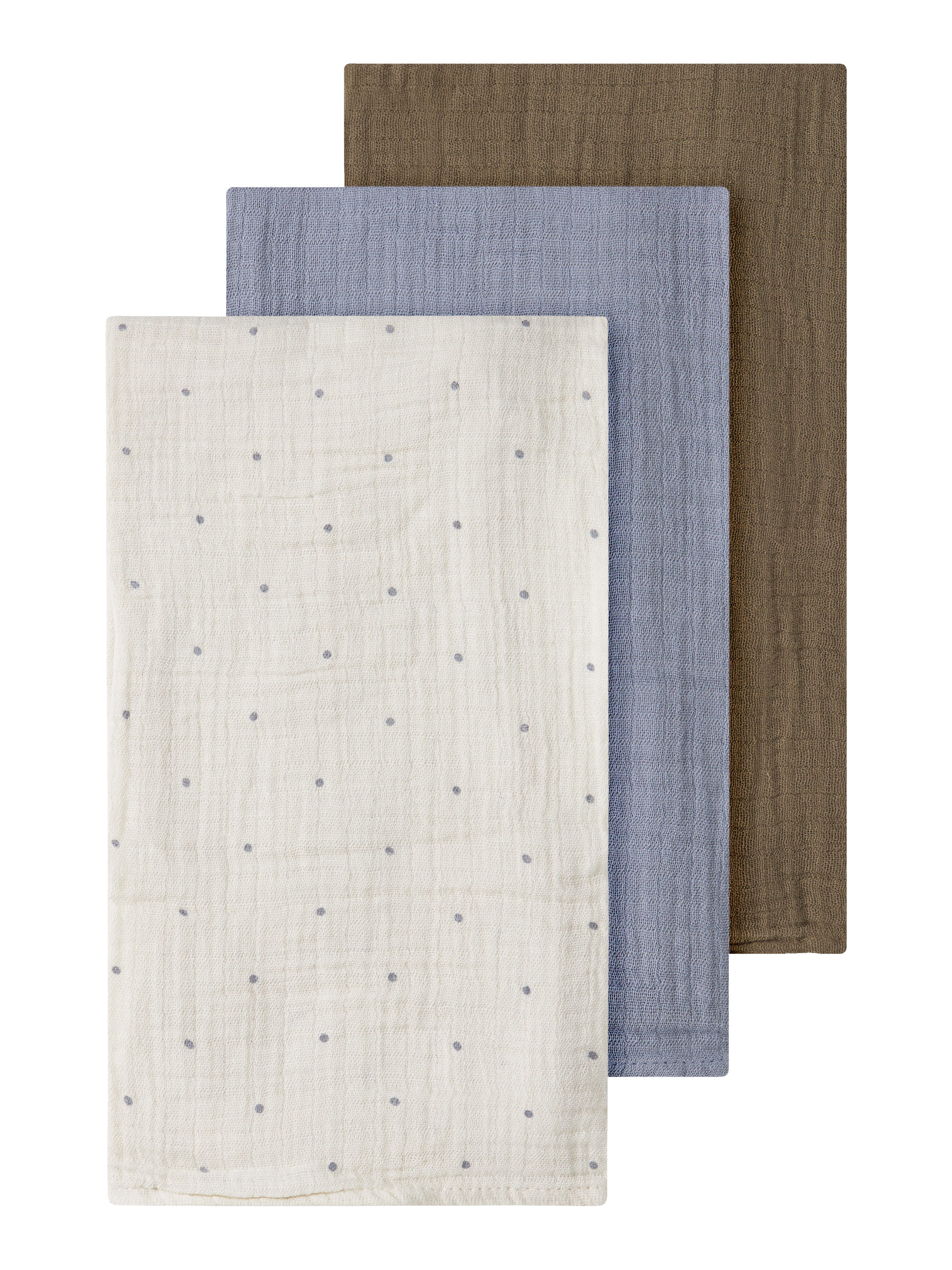 Lil' Atelier Multifunktionstuch NBNISLEYS 3PACK NAPPIES LIL NOOS, (Packung, 3-St), aus Baumwolle, bequeme Passform, mit Blumenmuster und Uni-Look