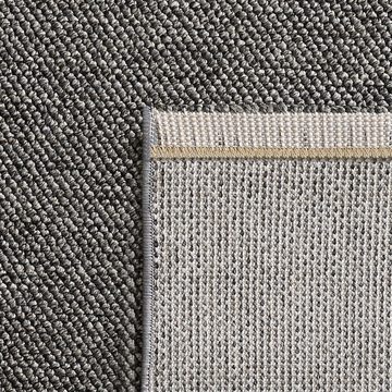 Teppich Unicolor - Einfarbig, Teppium, Rechteckig, Höhe: 7 mm, Kurzflor Schlingen Teppich Grau Cut-Loop Wohnzimmer Teppich