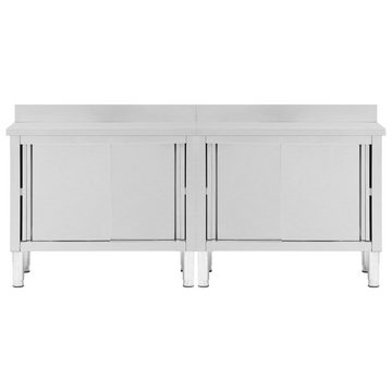 vidaXL Spülenschrank Arbeitsschränke mit Schiebetüren 2 Stk. 200x50x(95-97) cm Edelstahl (1-St)