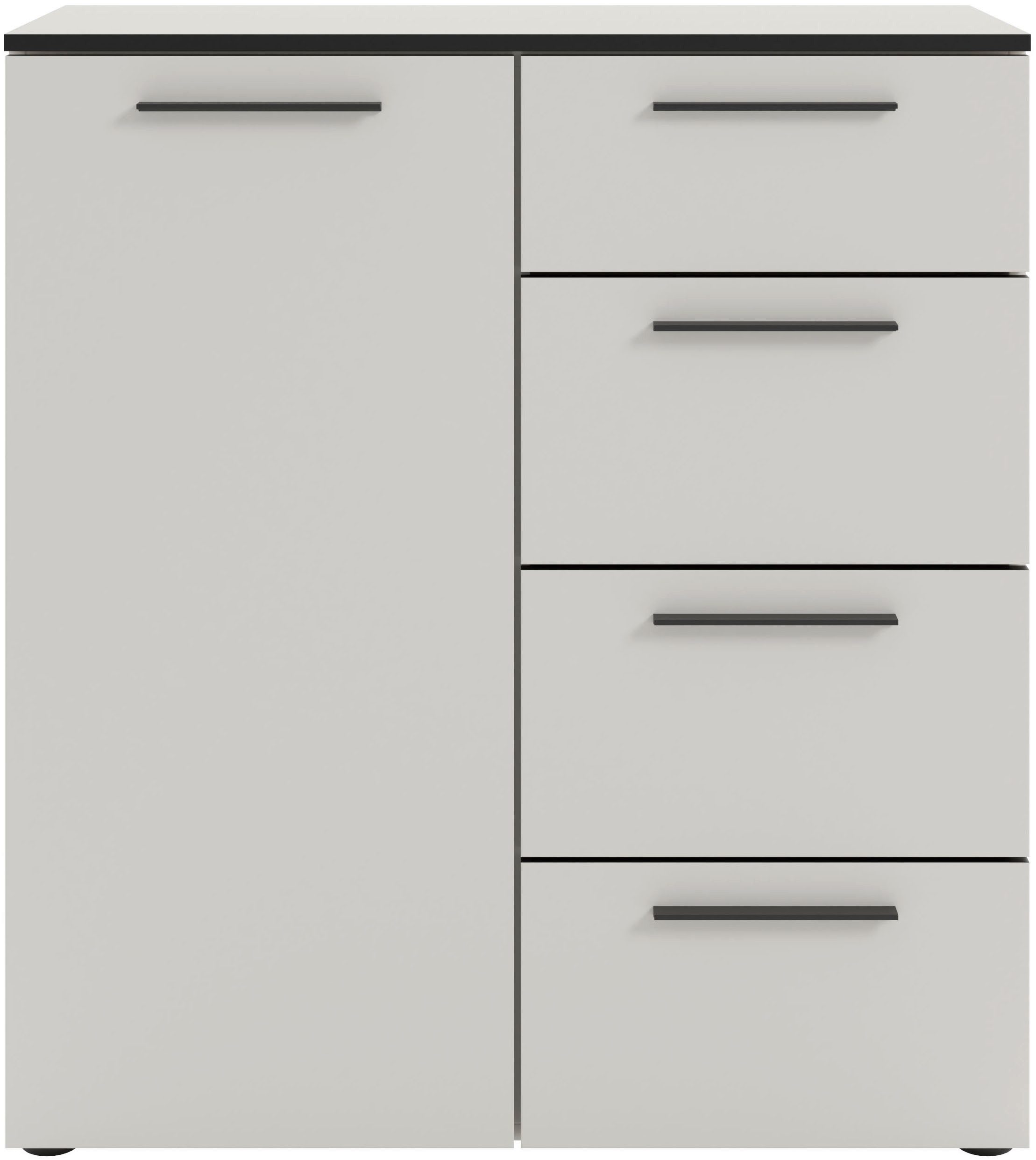 Manjana Möbel Kommode mit Schwarz matten Metallgriffen in verschiedenen Ausführungen