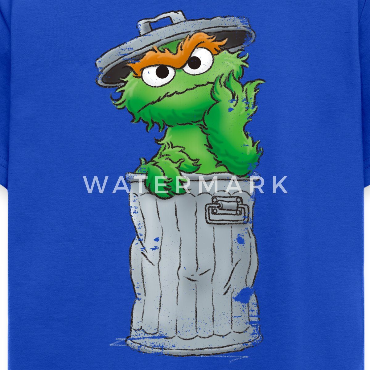 Spreadshirt T-Shirt Sesamstraße Oscar Mülltonne Kinder T-Shirt (1-tlg)