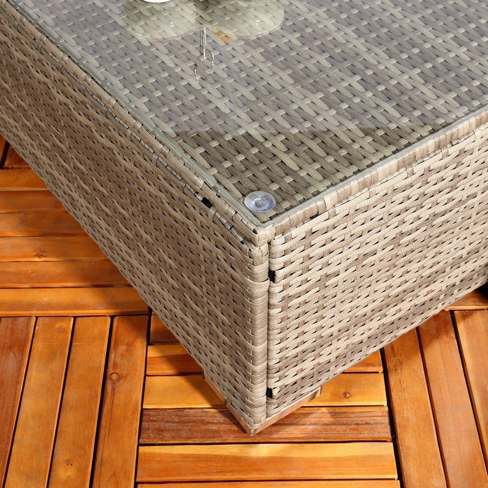 Melko Gartenlounge-Set Sitzgruppe Gartenlounge Sitzgarnitur Set aus Polyrattan XXL Lounge, (Set, Lounge), Kissen inkl. Reißverschluss, daher abnehm- und waschbar