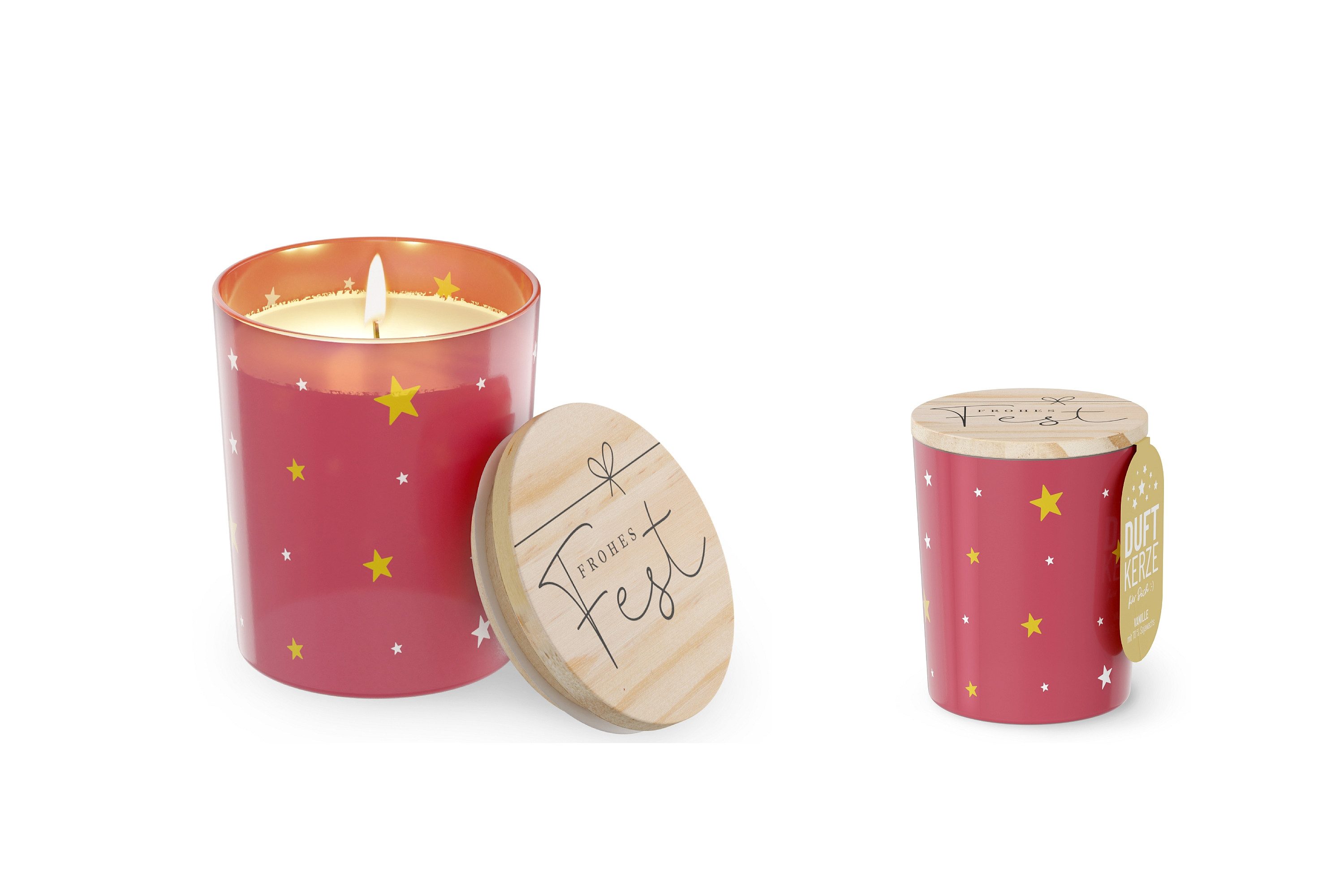 La Vida Duftkerze Kerze Duftkerze im Glas + Deckel Brenndauer 30h Vanille la vida