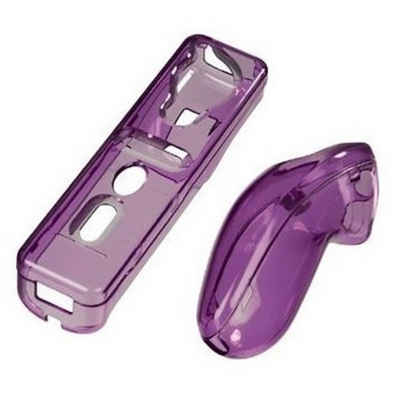 Hama Konsolen-Tasche Hard-Case Set Schutz-Hülle Cover Skin Lila, passend für Nintendo Wii Wiimote Nunchuck Controller Fernbedienung