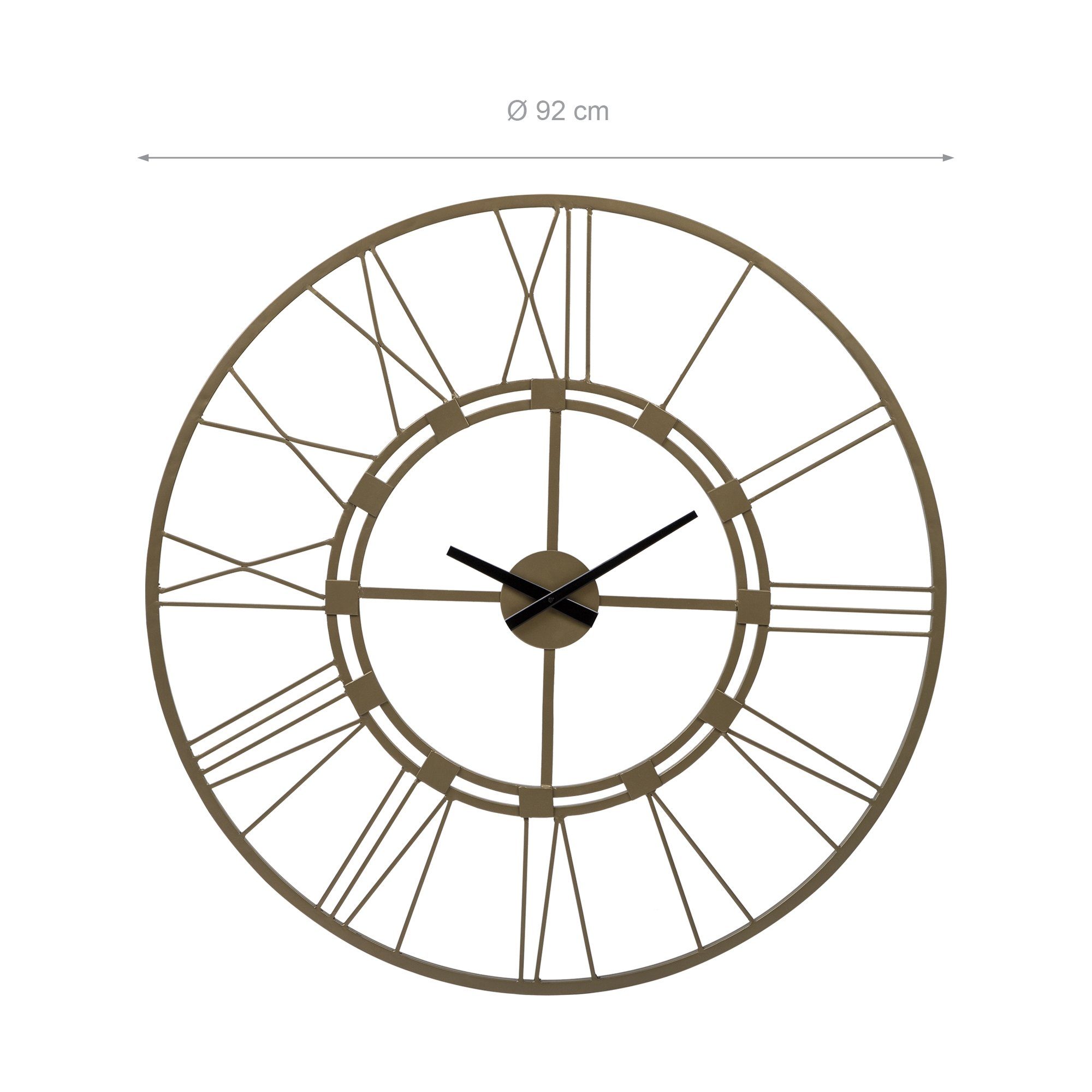 Unikat Uhr Dekorative Dekouhr (Altgold Vintage-Stil) Wanduhr Stockholm im Eisen Ø85cm WOMO-DESIGN rund handgefertigt Design Uhr
