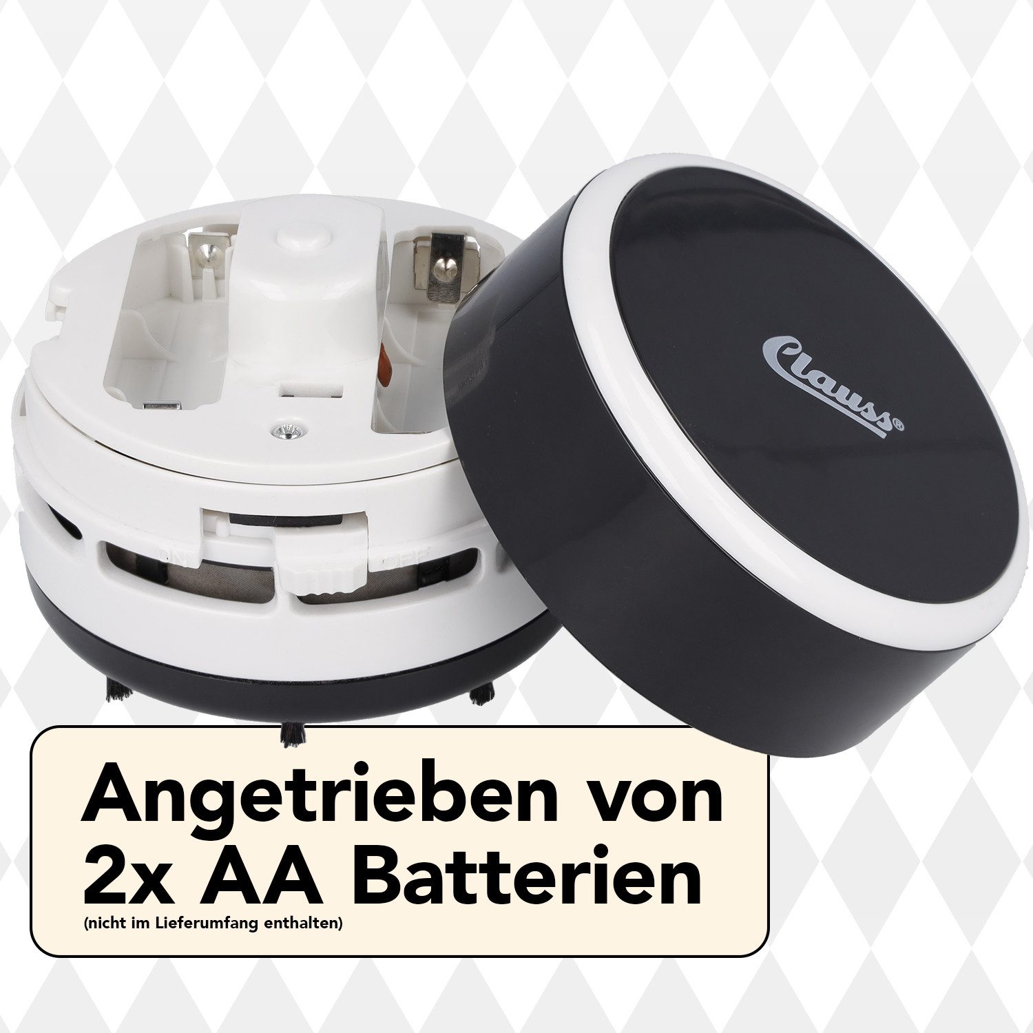 CLAUSS Akku-Handstaubsauger 2Clean Tischstaubsauger Schwarz, Mini Staubsauger Büro Gadget, Ideal für Büro, Haushalt oder Auto