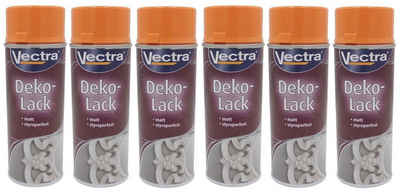 BURI Vollton- und Abtönfarbe 6x Vectra® Dekolack pastellorange matt 400ml Lackspray Farbspray Sprüh