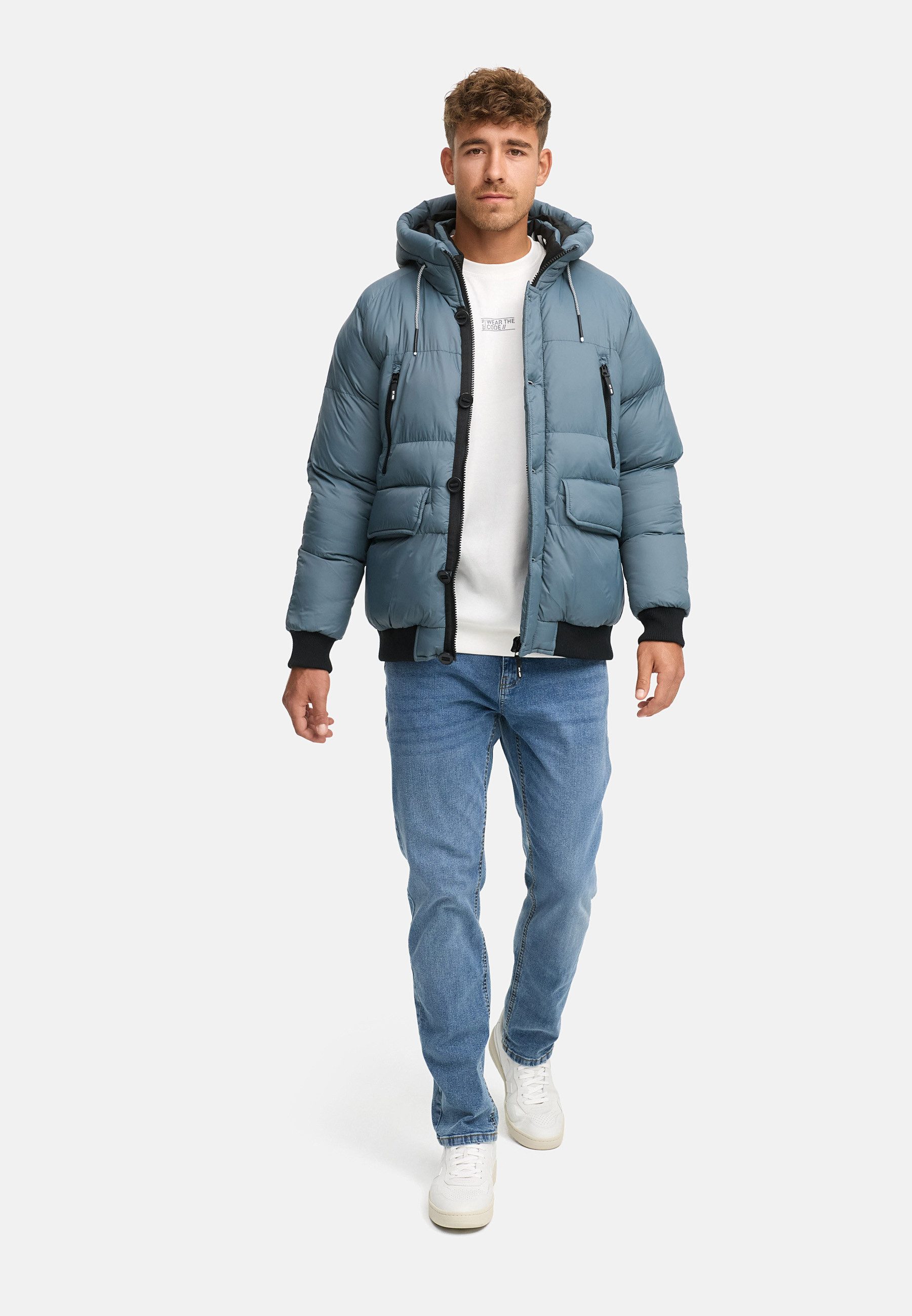 Indicode Steppjacke Herren INPaulix Herrenjacke Daunen-Optik