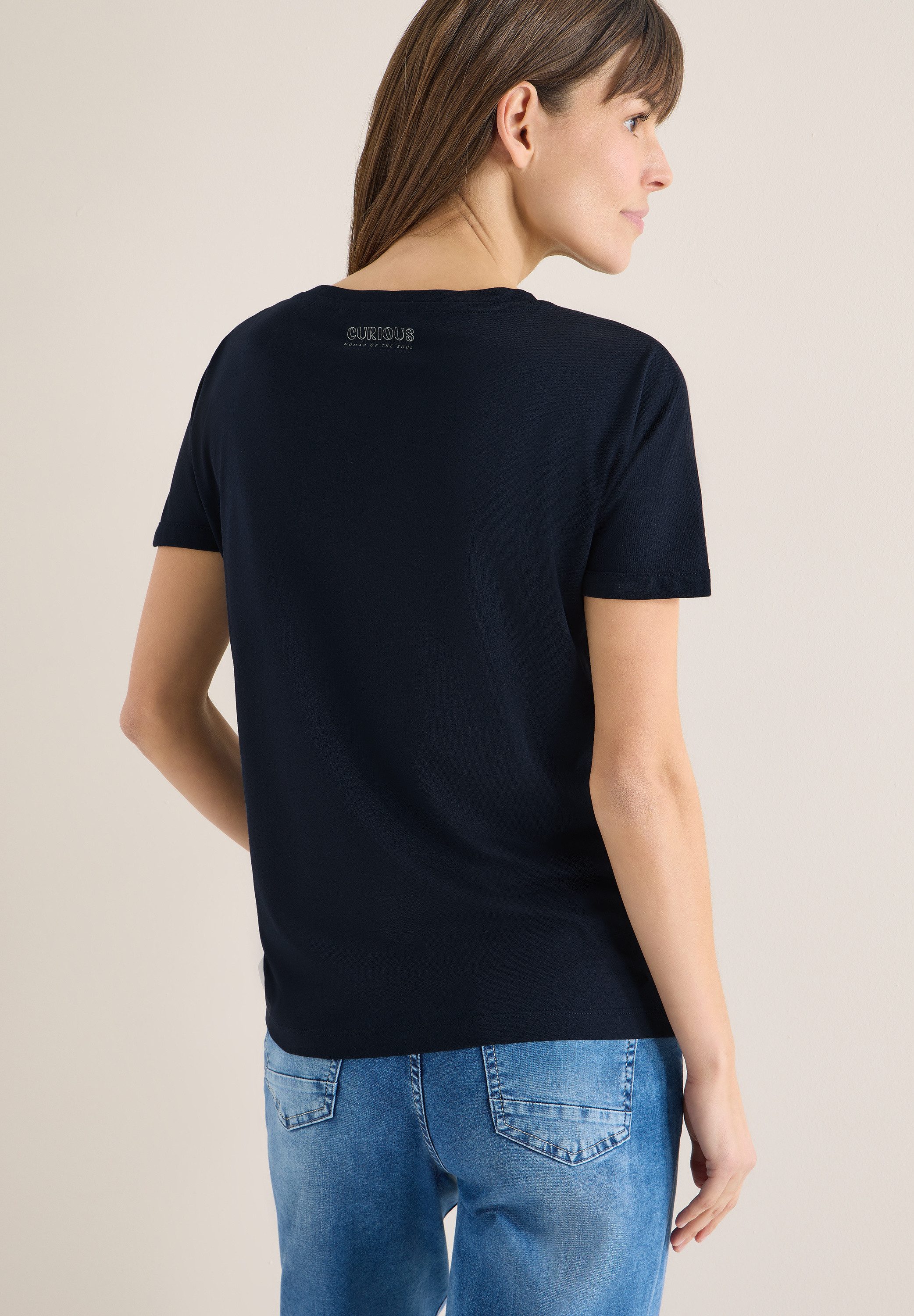 CECIL Kurzarmshirt Rundhals mit Folienprint günstig online kaufen
