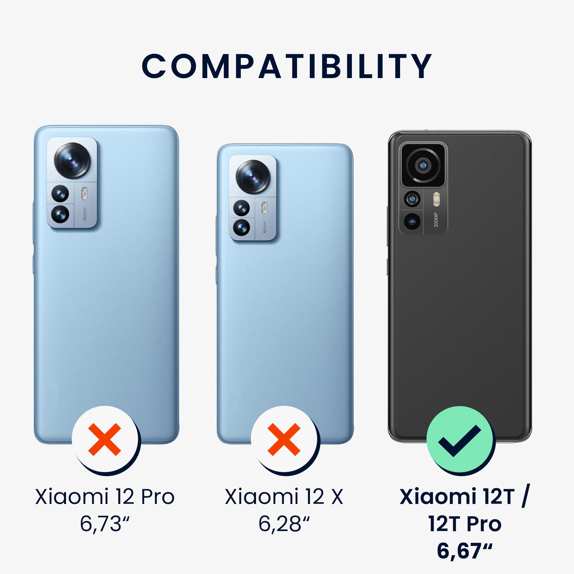 kwmobile Smartphone-Hülle Handyhülle für Xiaomi 12T / 12T Pro Hülle, Weiches Handy Silikon Case - Schutzhülle Cover