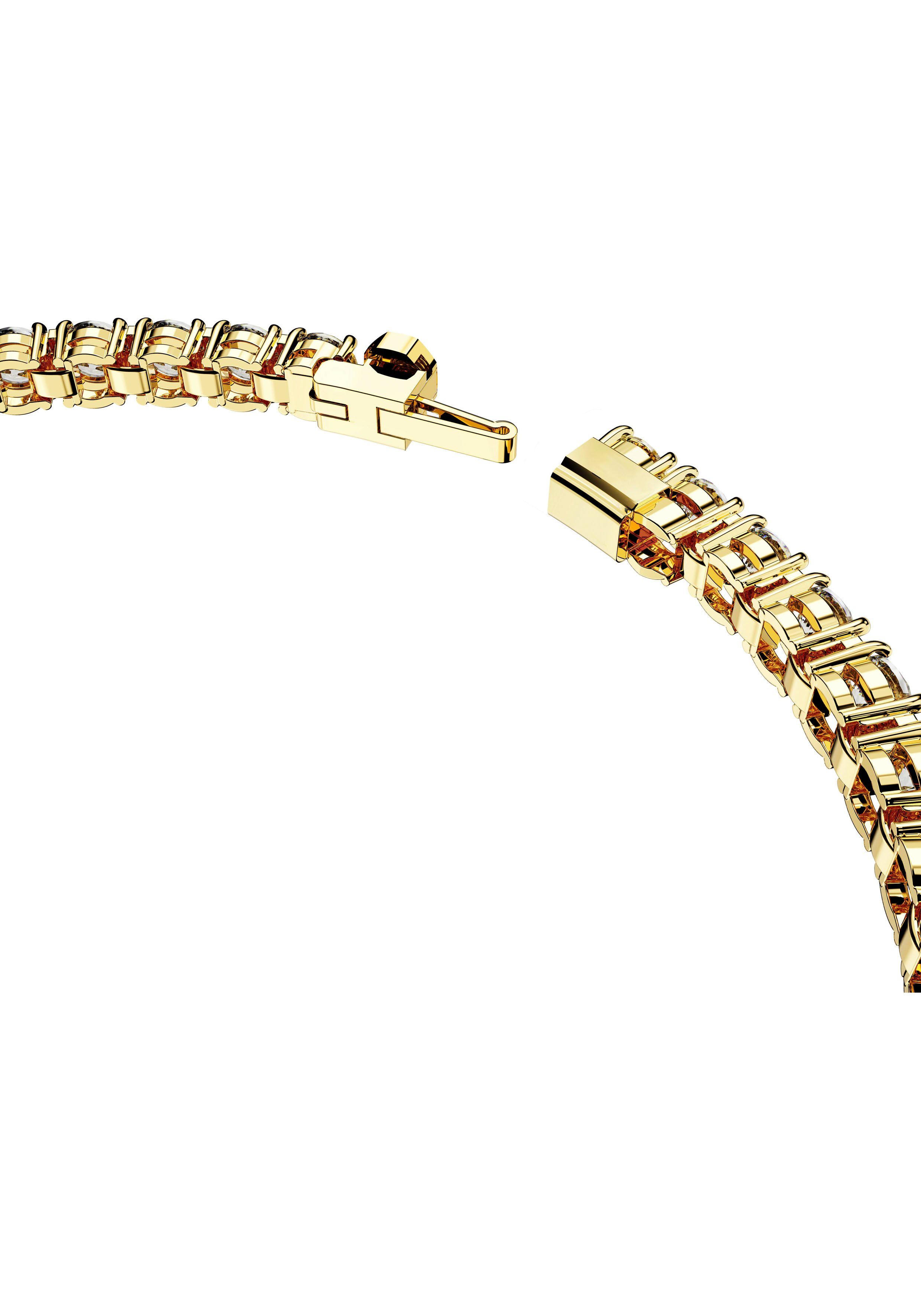 Rundschliff, mit Swarovski® Kristall Matrix, Swarovski goldfarben Tennisarmband