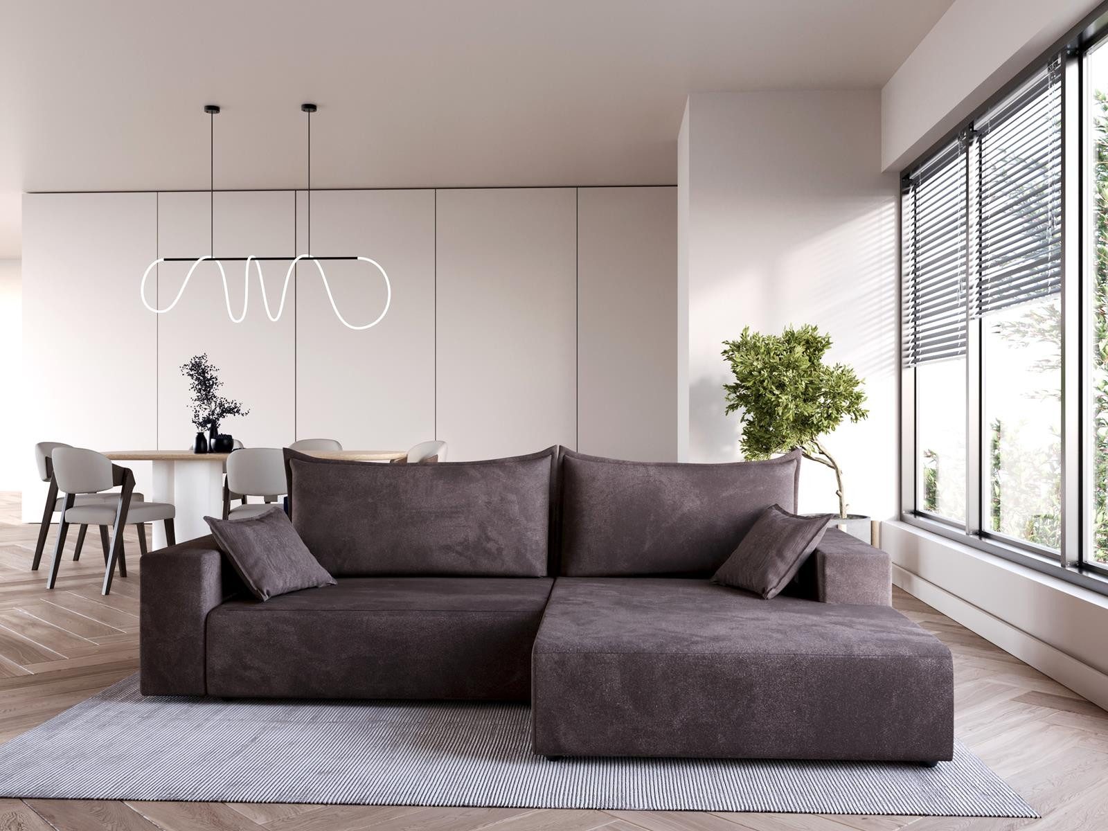 Compleo Ecksofa modern design, 240 cm breit, Modern Couch L mit Schlaffunkt günstig online kaufen