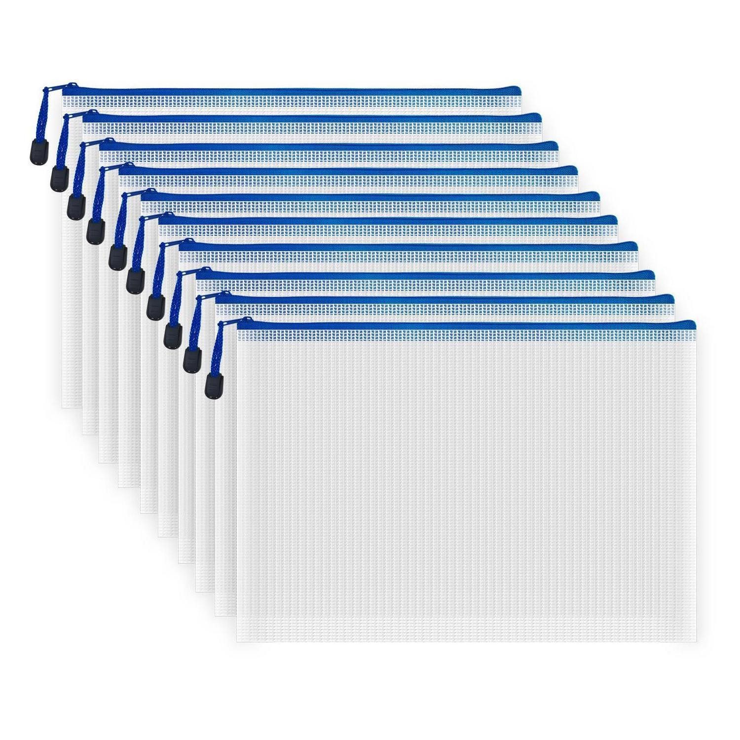 LuxusKollektion Organisationsmappe Dokumententaschen A4 Reissverschluss 10er Pack Weiss
