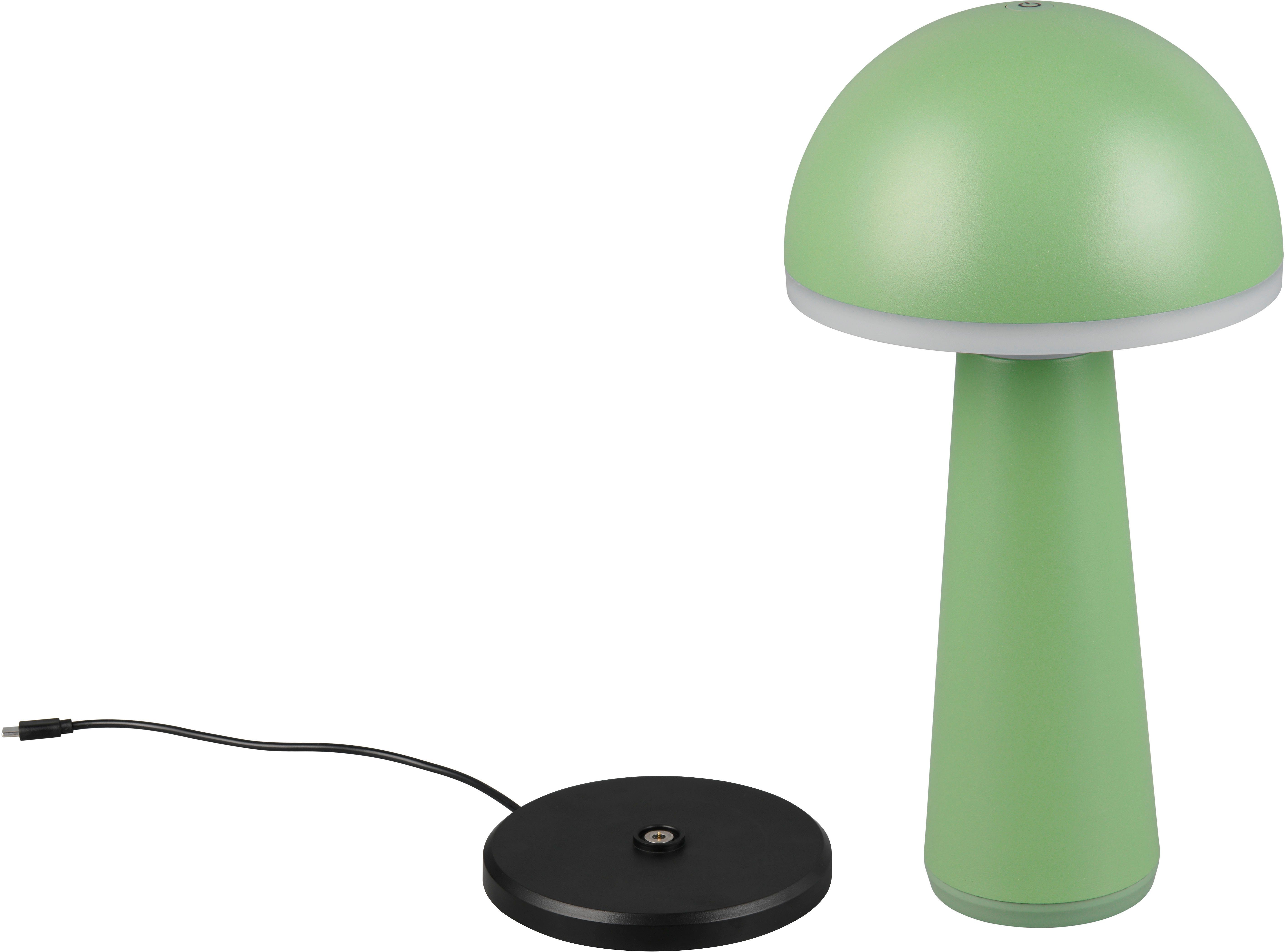 Reality Leuchten LED Außen-Tischleuchte FUNGO, Dimmfunktion, USB-Ladefunktion, LED fest integriert, warmweiß - kaltweiß, Outdoor Akku Tischlampe inkl Ladestation USB-C, Lichtfarbe einstellbar