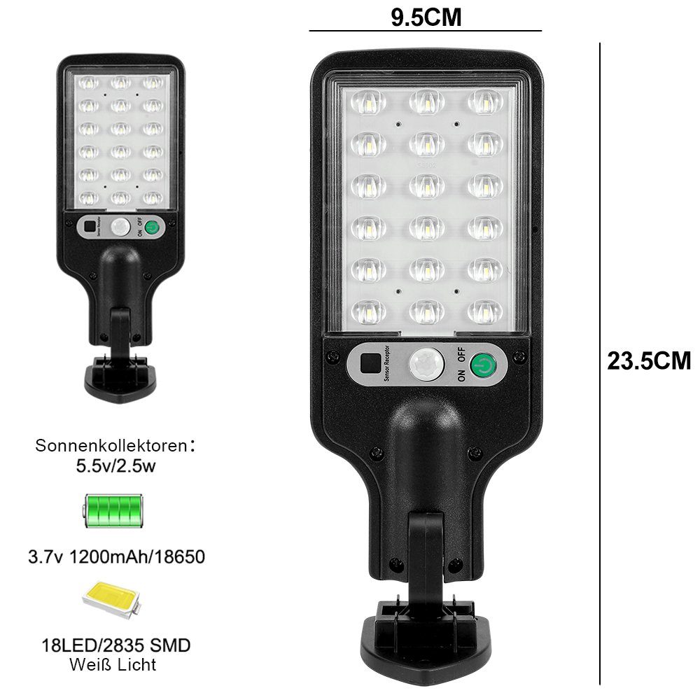 für Solarleuchte Solar Außen, Rosnek 18LED, Solarlampen 78 180° LED, Wandleuchte Weiß, Wasserdichte, Außen-Wandleuchte Superhelle Patio, für Garten