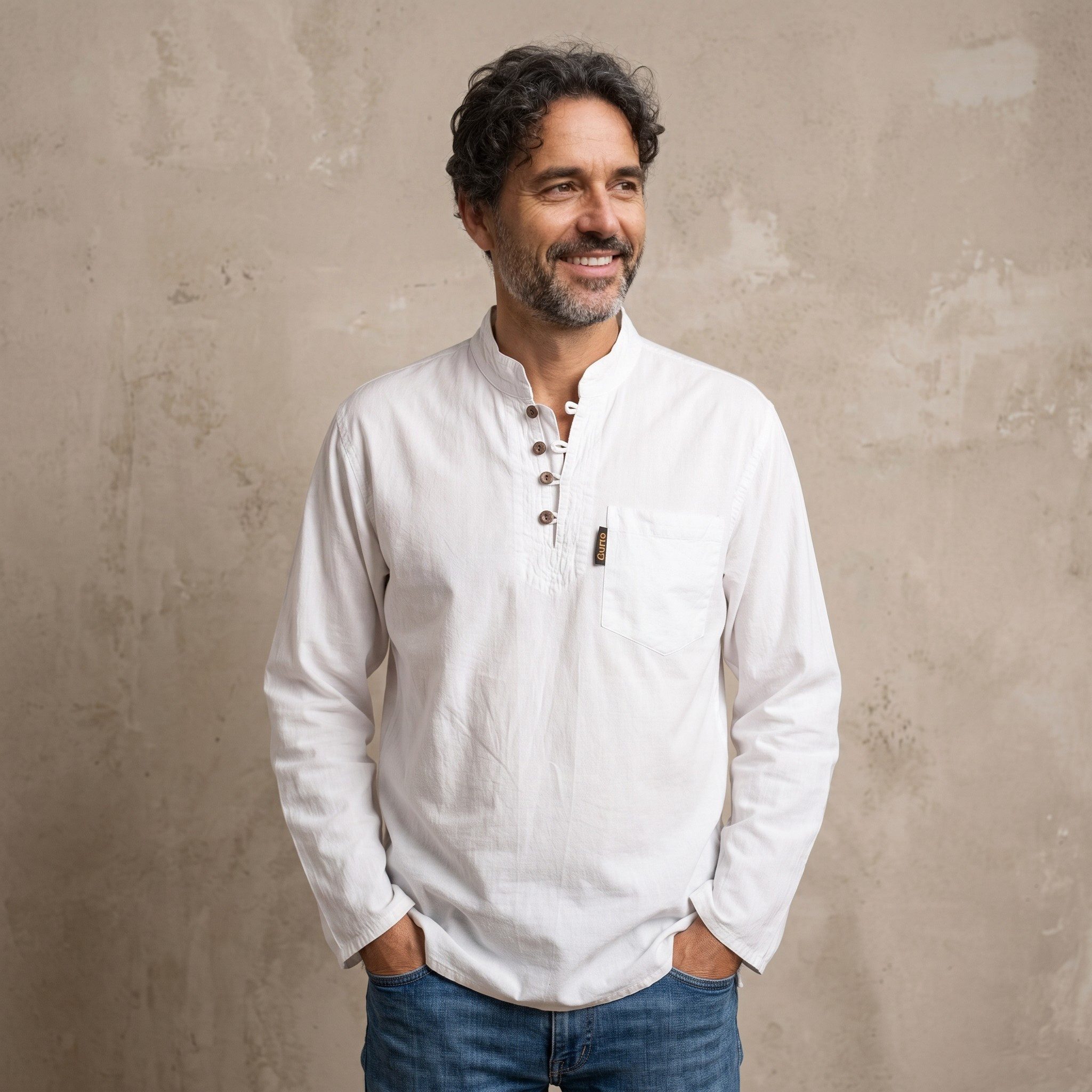 Guru-Shop Hemd & Shirt Freizeithemd, Yoga Hemd, Schlupfhemd, Goa.. Ethno Style, alternative Bekleidung