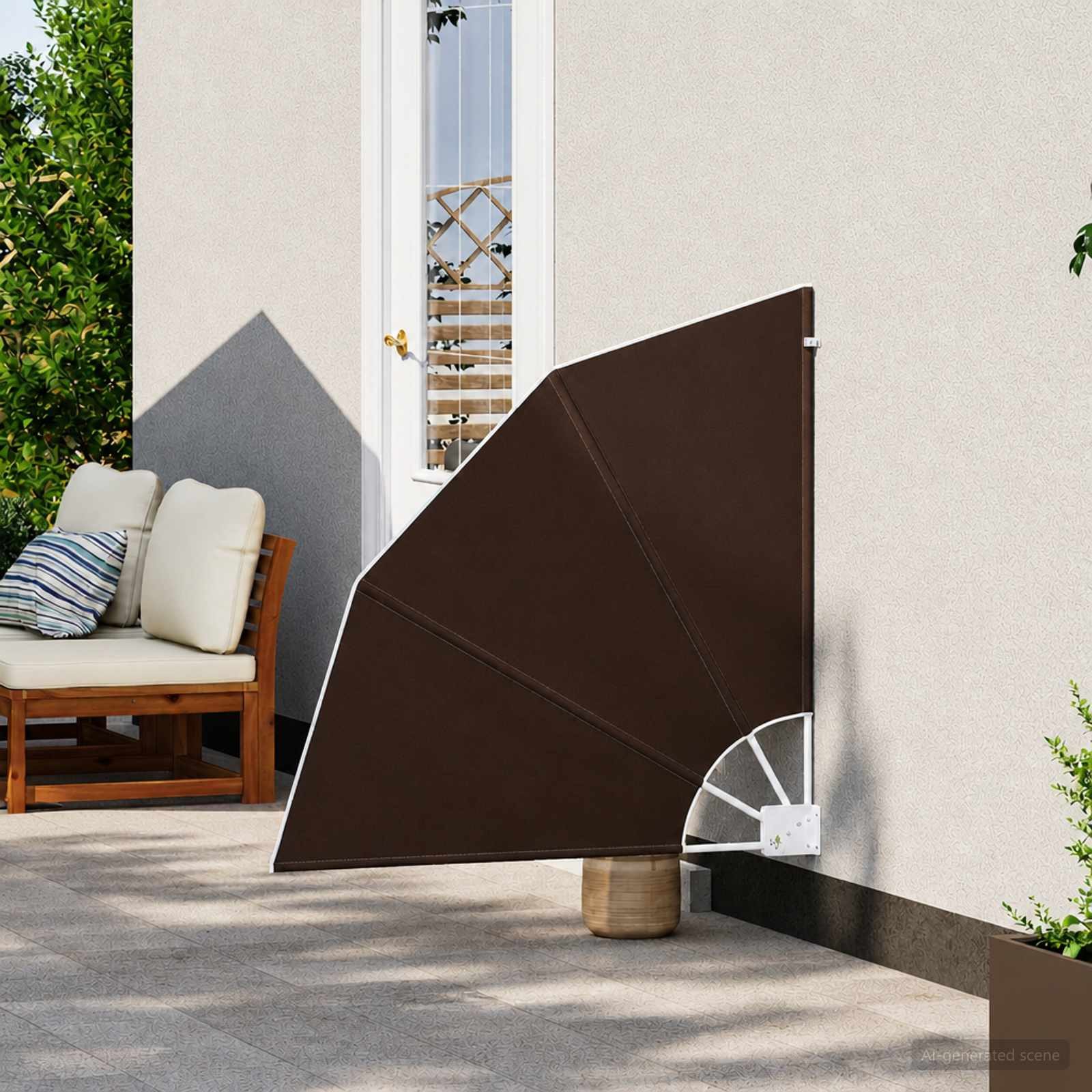 vidaXL Balkonsichtschutz Balkon Sichtschutz 160 x 160 cm Polyester Braun (1-St)