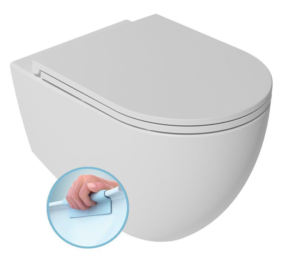 Isvea Tiefspül-WC INFINITY Hänge-WC, Rimless, 36,5x53cm, weiß matt, Isvea-10NF02004-2L