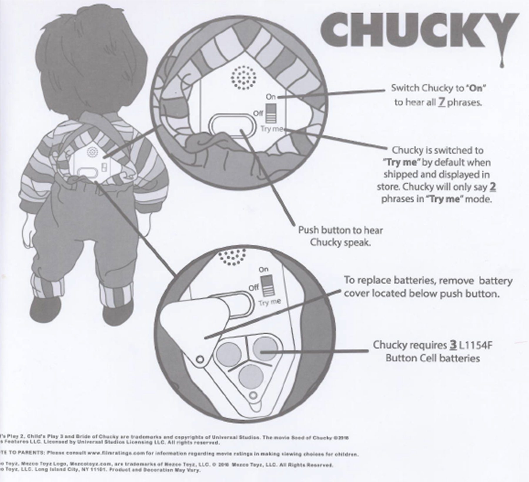 MEZCO Actionfigur Child's Play Chucky Puppe 15 Talking Mega Scale