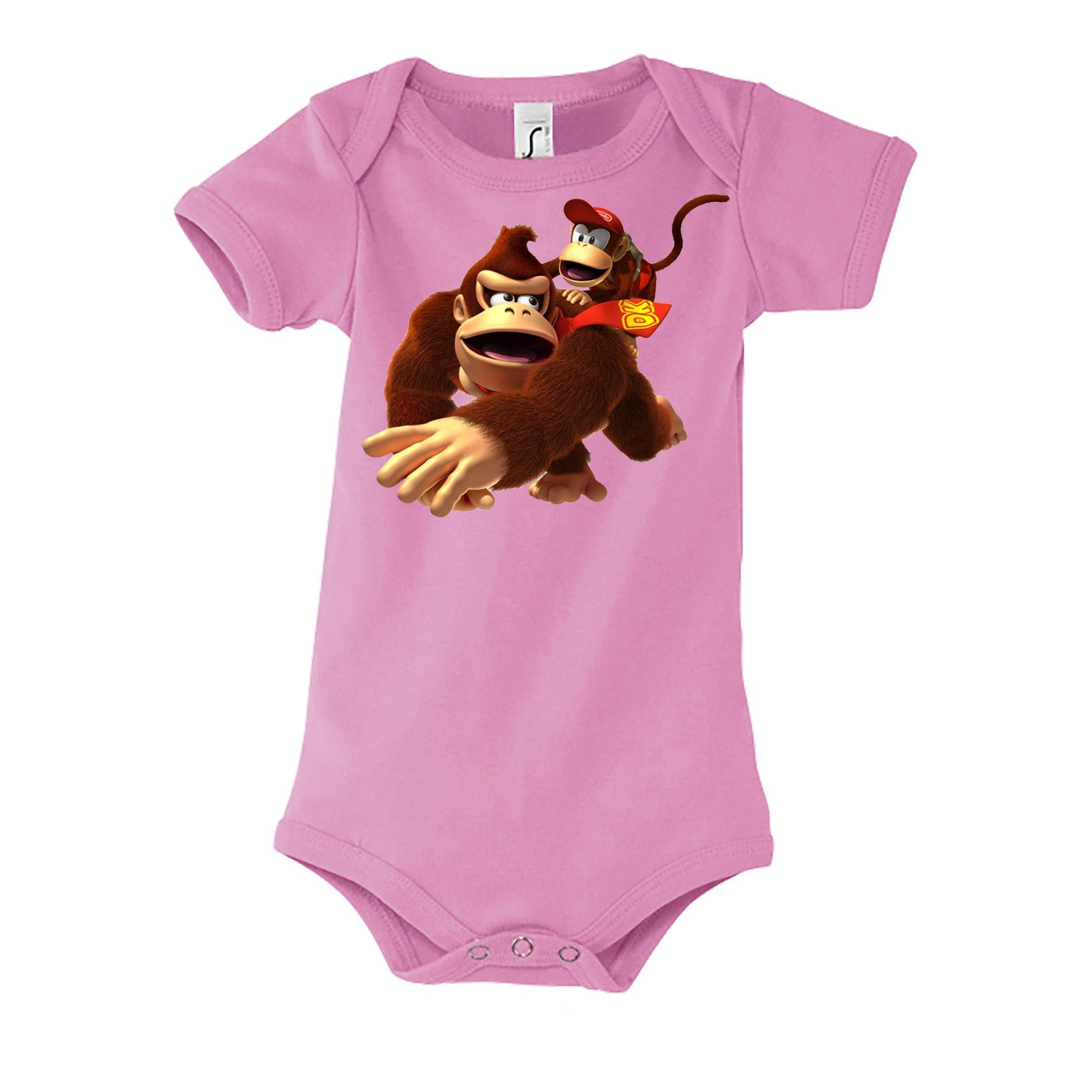 Nintendo T-Shirt Konsole Spiele Brownie Baby, Kong Diddy Donkey Kinder Rosa Blondie &