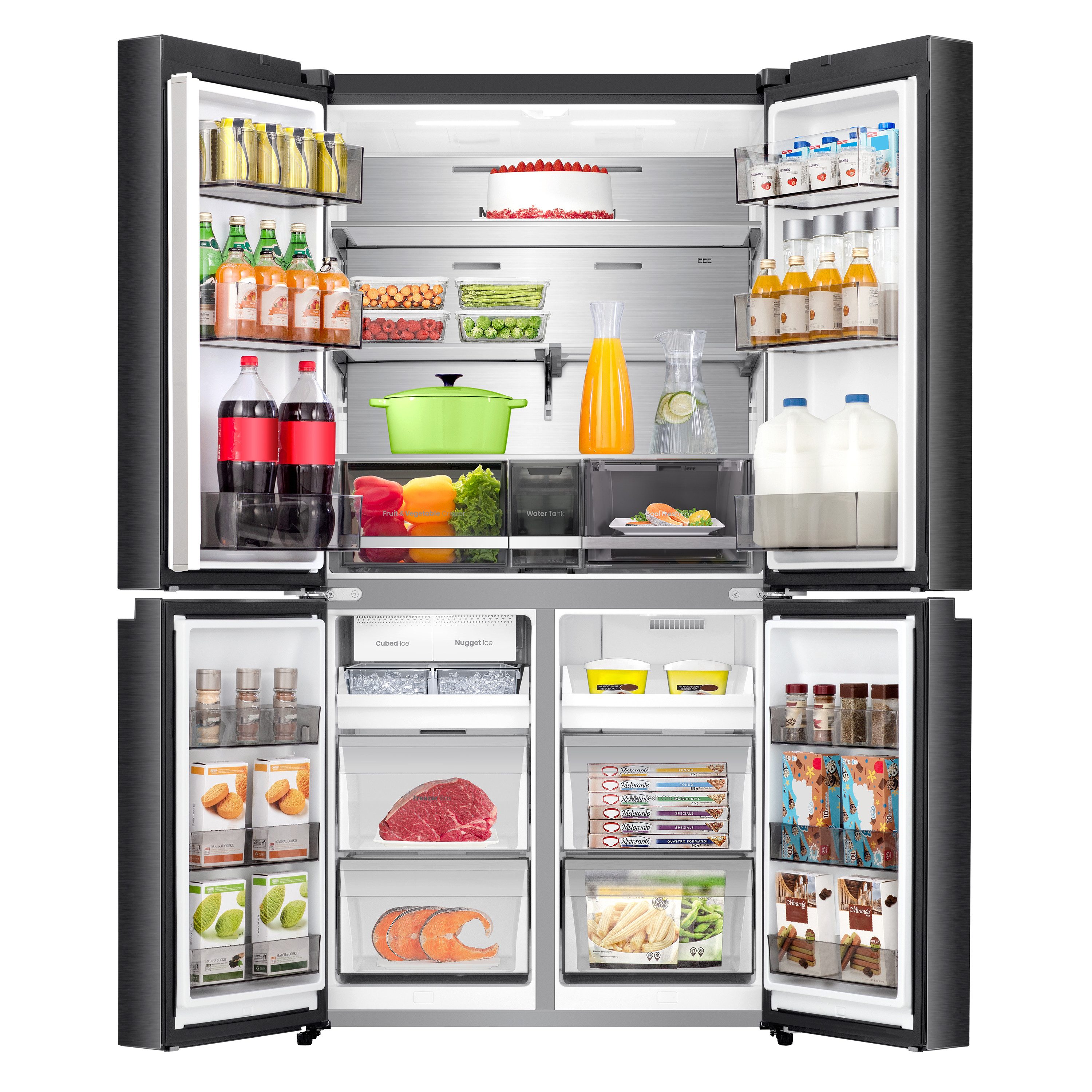 Hisense Multi Door RQ5P640SYKD, 179 cm hoch, 91 cm breit, DualTech-Kühlsystem, MetalCooling, Wasser-/Eisspender