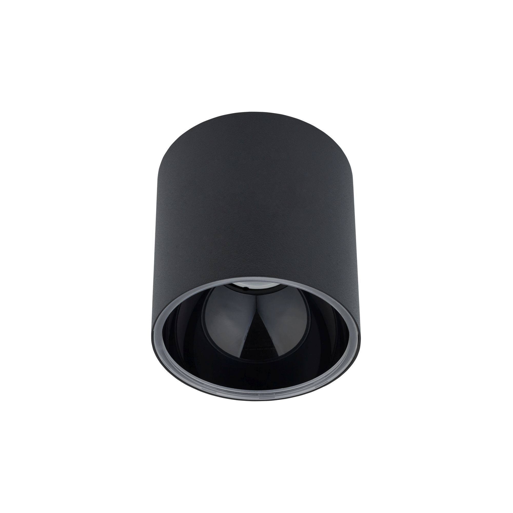 Licht-Erlebnisse Deckenleuchte ROBINA, ohne Leuchtmittel, Deckenlampe Schwarz Weiß Ø127mm Metall GU10 Wohnzimmer Flur Aufbauspot