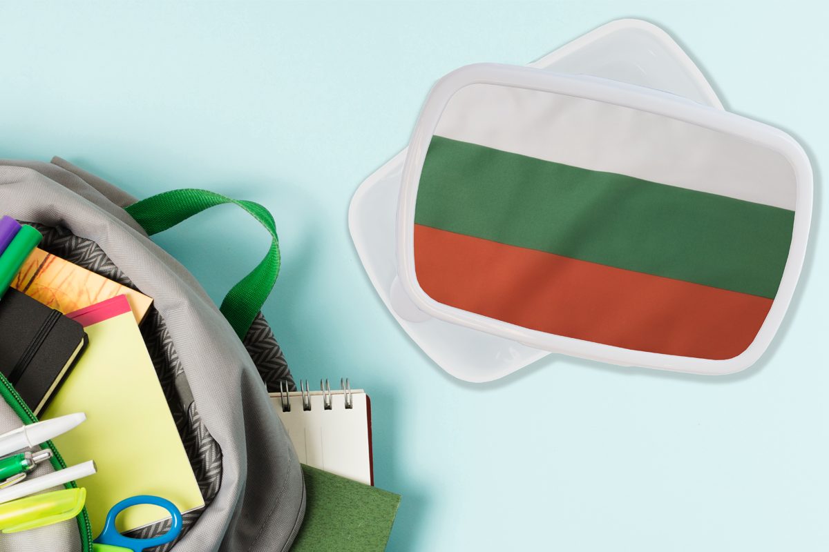 und Mädchen für weiß (2-tlg), Flagge der Lunchbox Brotbox und MuchoWow von Bulgarien, Jungs Kunststoff, Brotdose, Erwachsene, Kinder für Nahaufnahme