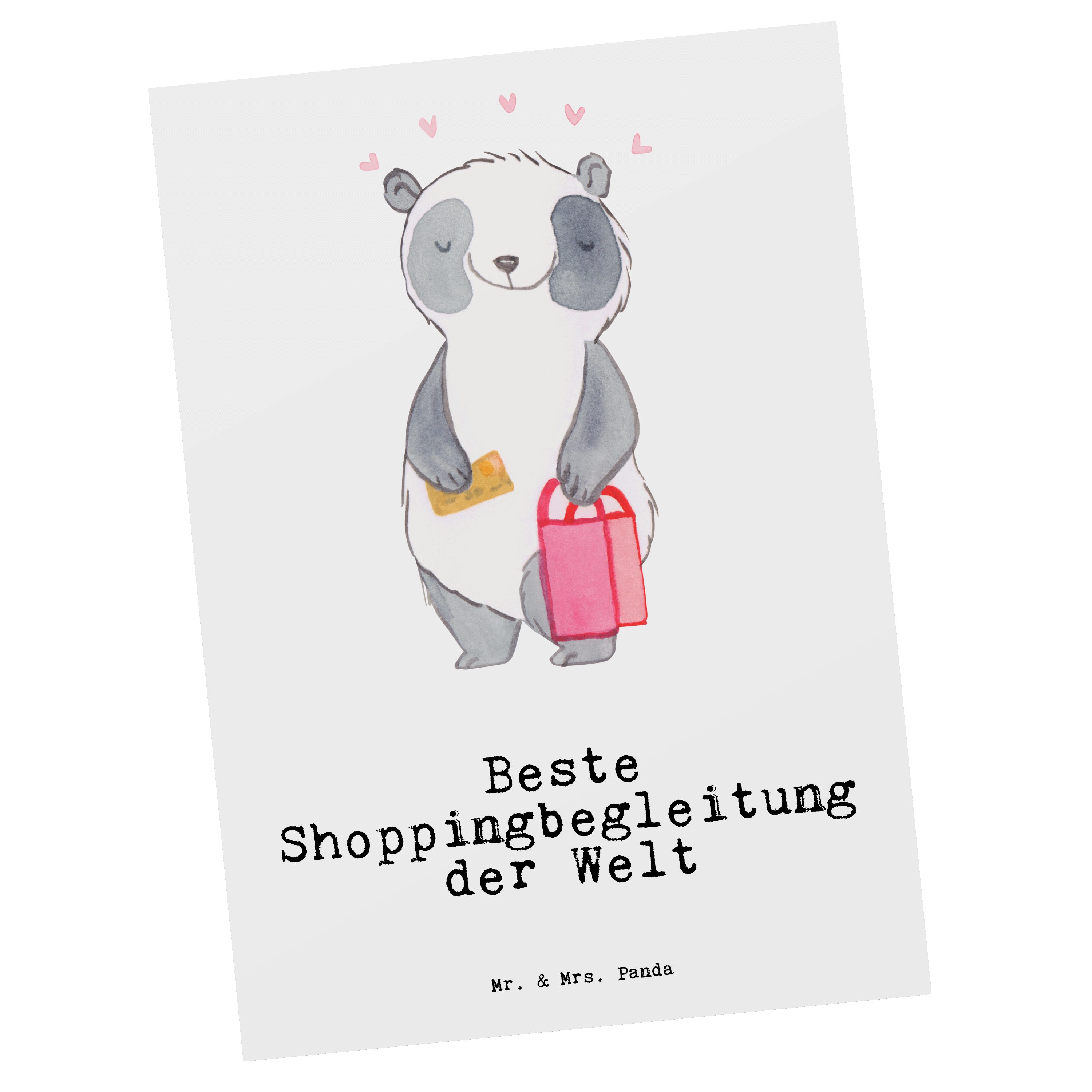 Postkarte - - Mrs. Welt Beste Panda Geschenk, Shoppingbegleitung Geburtstag Mr. Panda Weiß & der