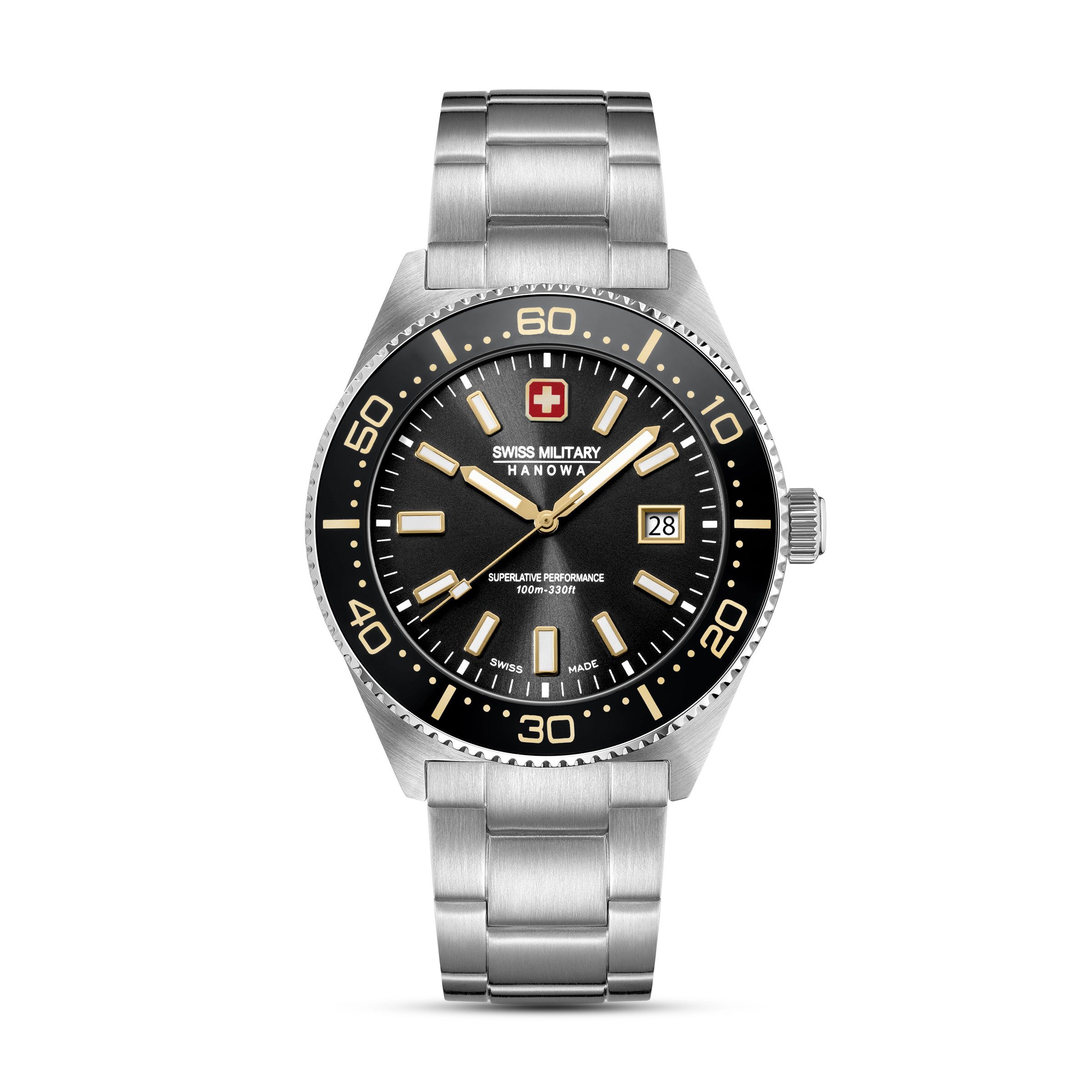 Swiss Military Hanowa Quarzuhr Nomad SMWGH0004905, Armbanduhr, Herrenuhr, Swiss Made, Edelstahlarmband, analog, Tag