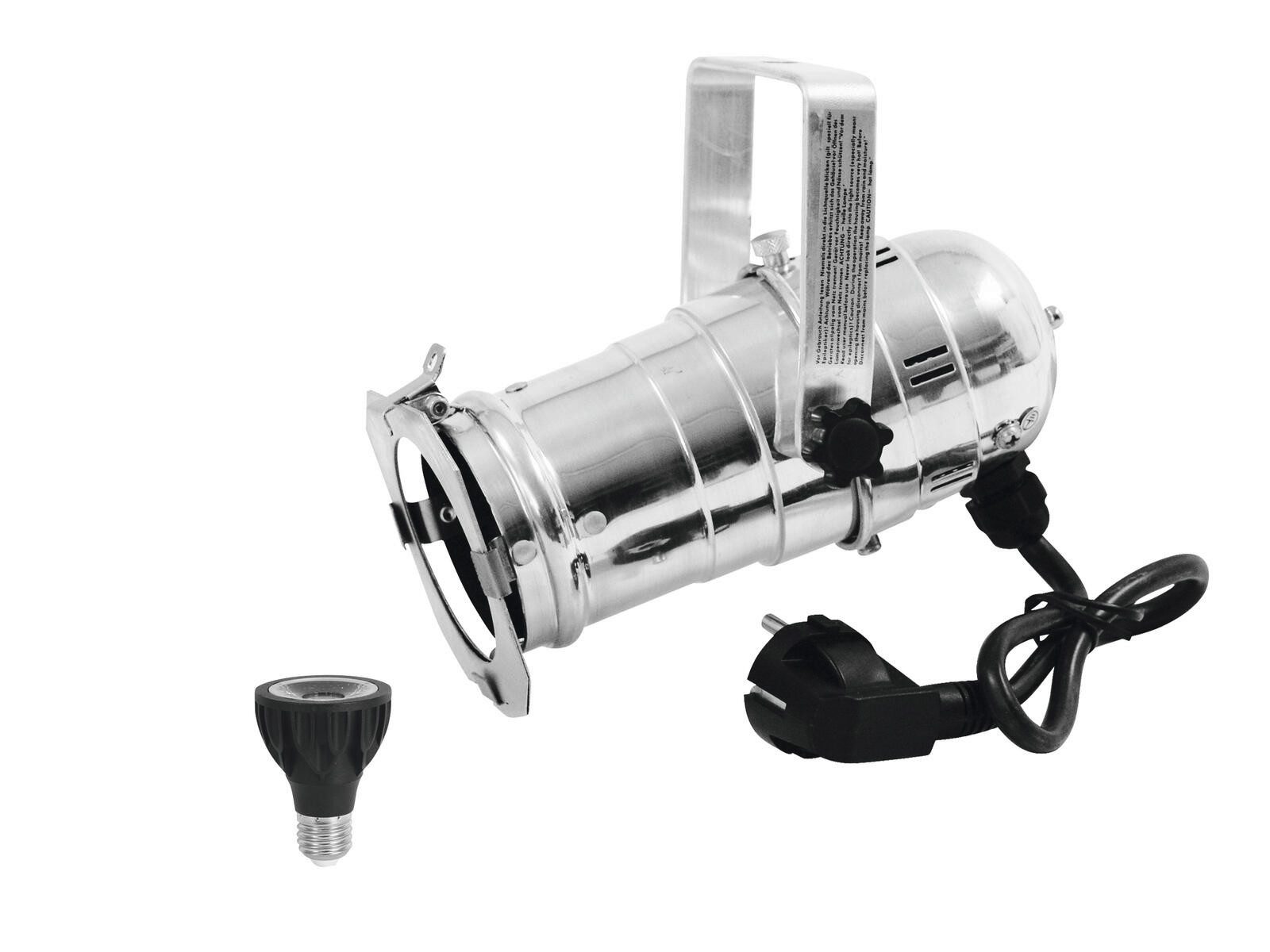 EUROLITE Discolicht EUROLITE Set PAR20 Spot sil+PAR20 230V 6W E27 LED 1800-3000K dim2warm, Weiß