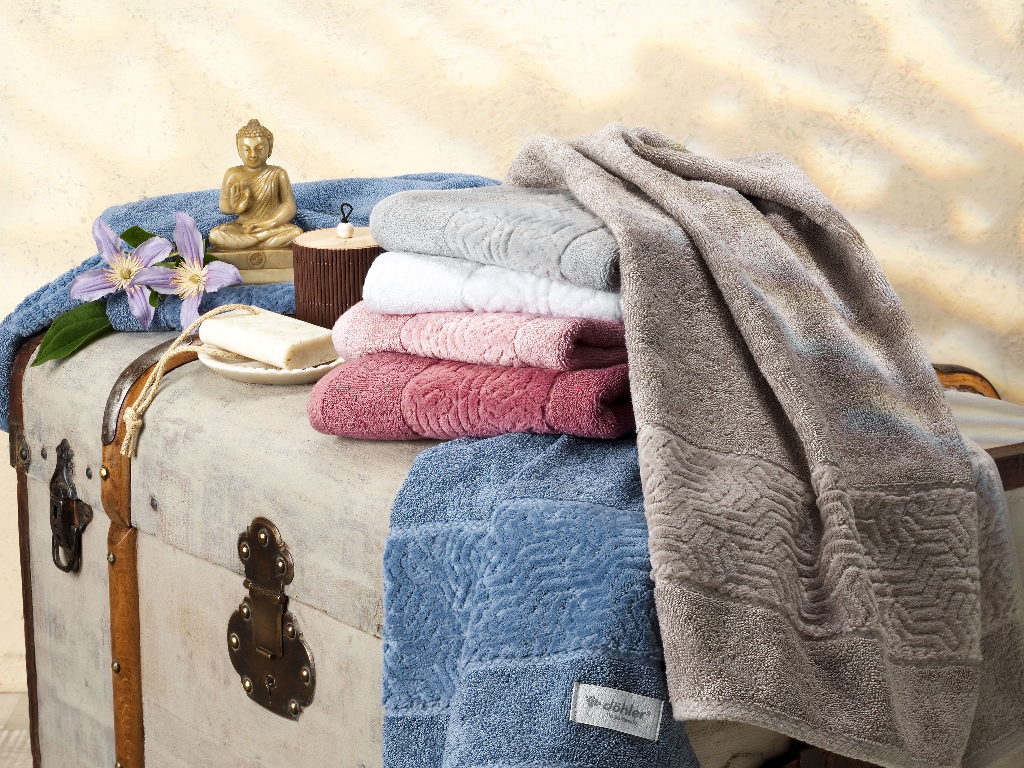 my cocooning Handtuch Set Baumwolle, 3-tlg), Baumwolle Handtücher/1 2 aus gekämmter mit gekämmte beige Duschtuch "Safira", (Set, Velours-Borte