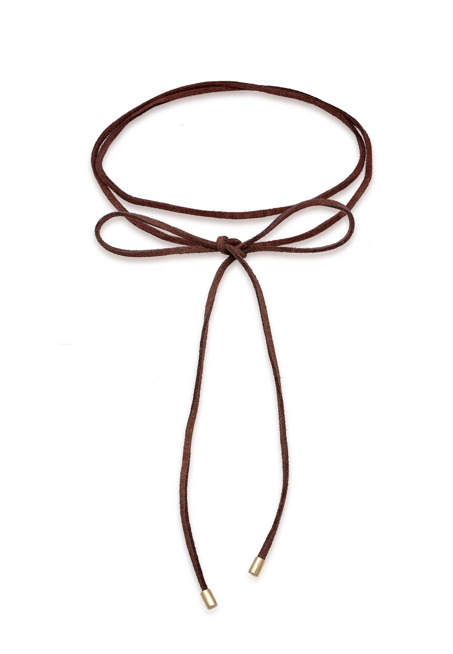 Elli Choker Choker Velour Leder Schwarz 925 Silber