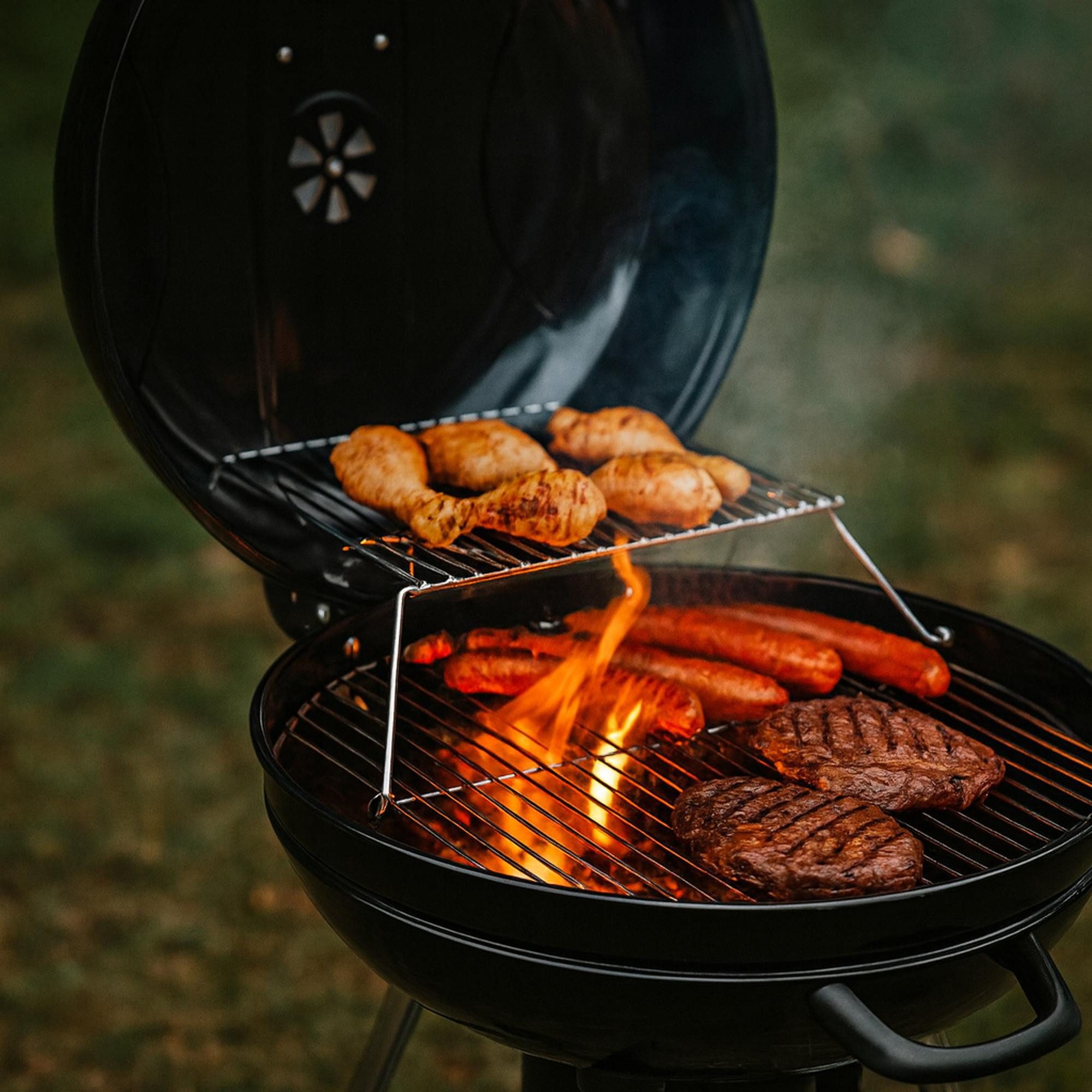 BBQ-Toro Holzkohlegrill Kugelgrill Birch 57 cm, BBQ Holzkohlegrill, Grillwagen, Rundgrill