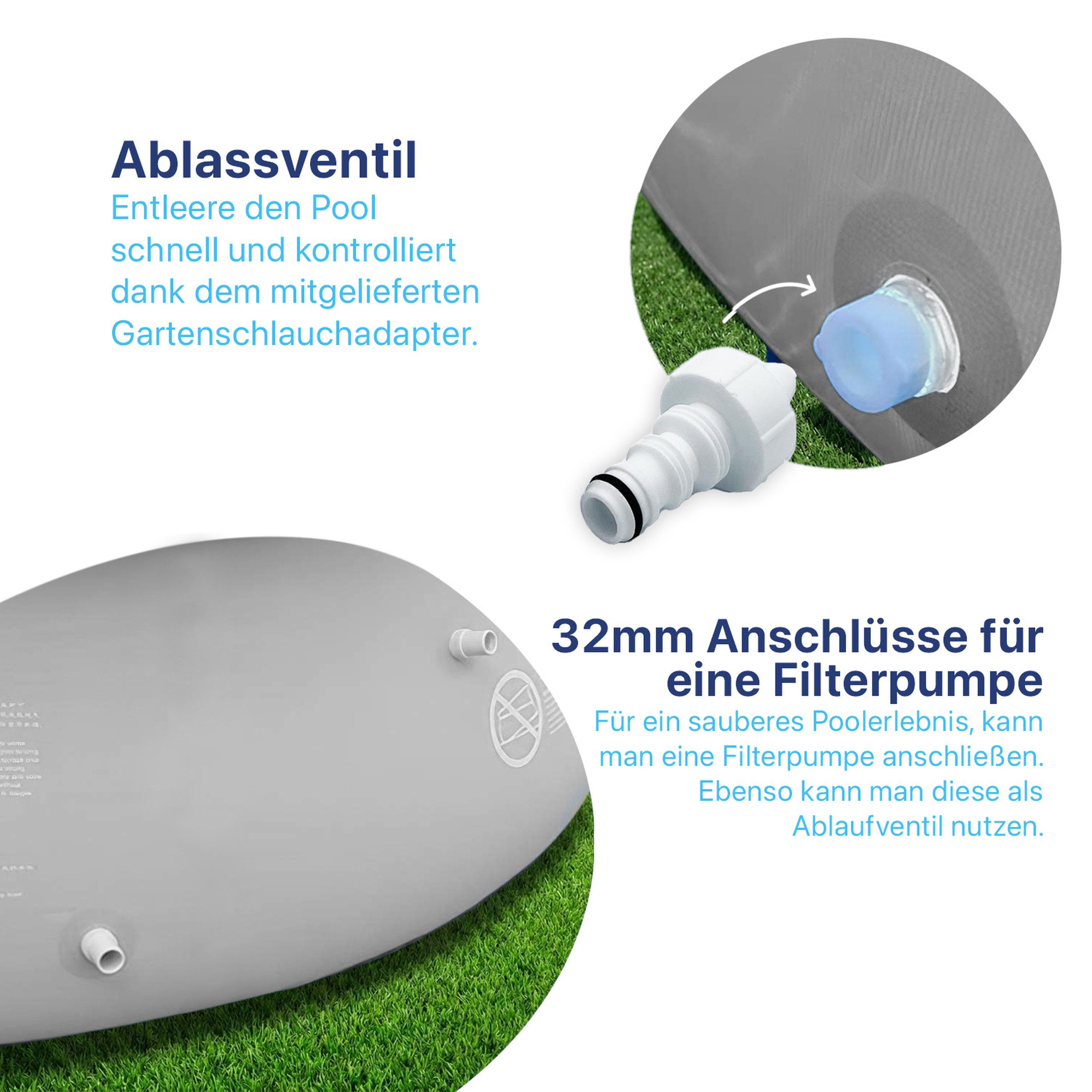 Avenli Framepool Komplettset Rechteckig 549x305x122cm (Stahlrahmenpool Komplettset, Mit Zubehör), Inklusive Filterpumpe, Schläuchen, Filterkartusche und Leiter – Bild 5 von 5