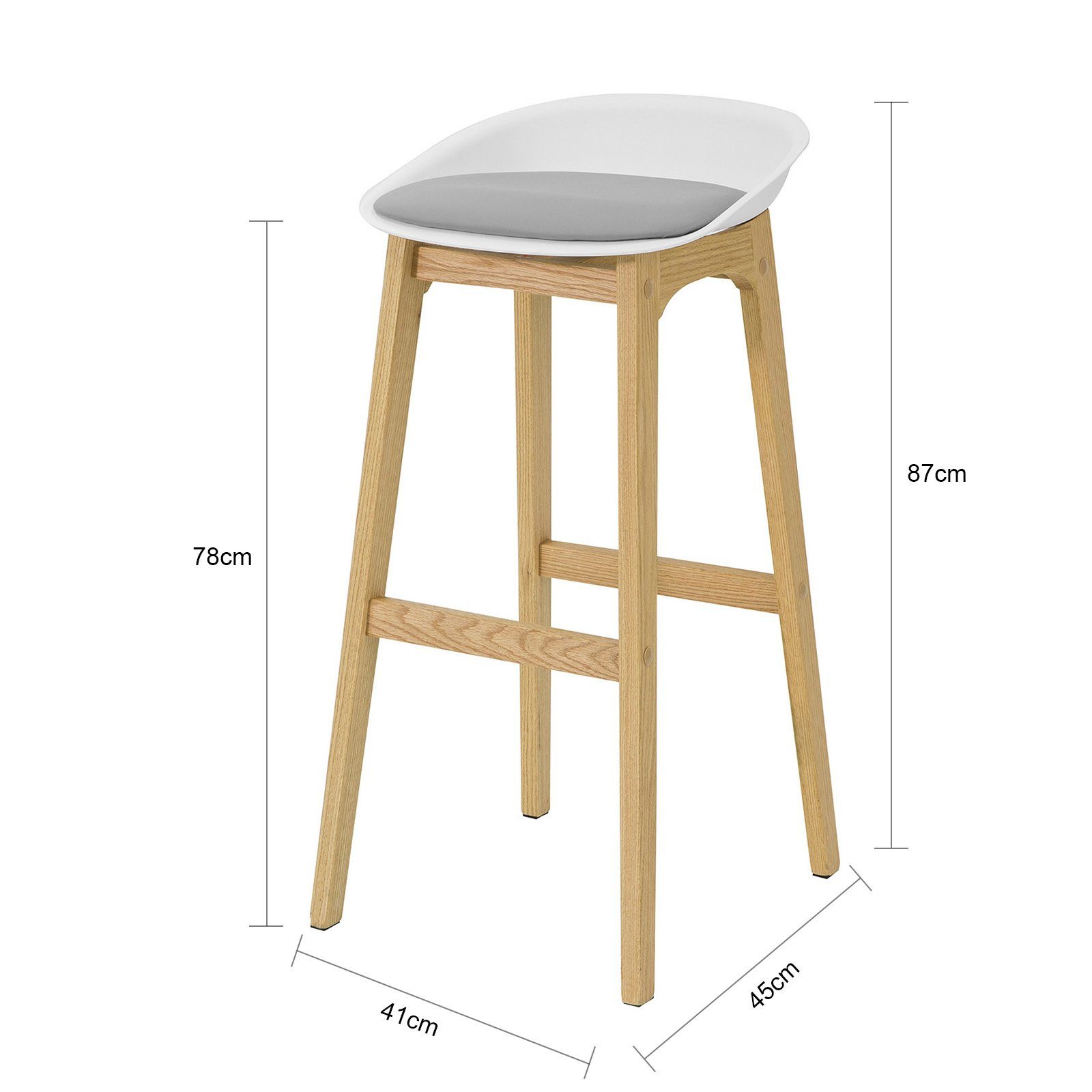 SoBuy Barhocker FST78, Design Barstuhl Tresenhocker mit Fußstütze. € 69,95
