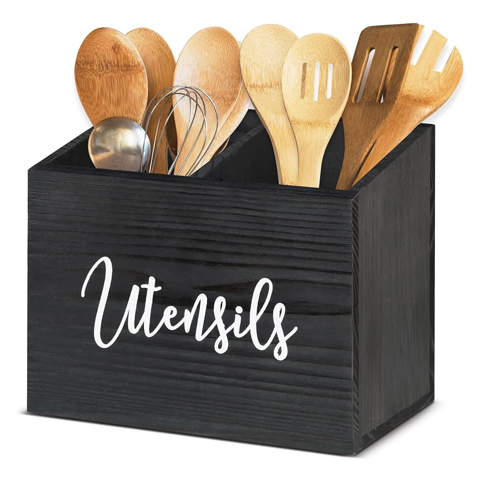 BlingBin Besteckhalter Holz-Utensilienhalter Utensil Organizer Utensilien, günstig online kaufen