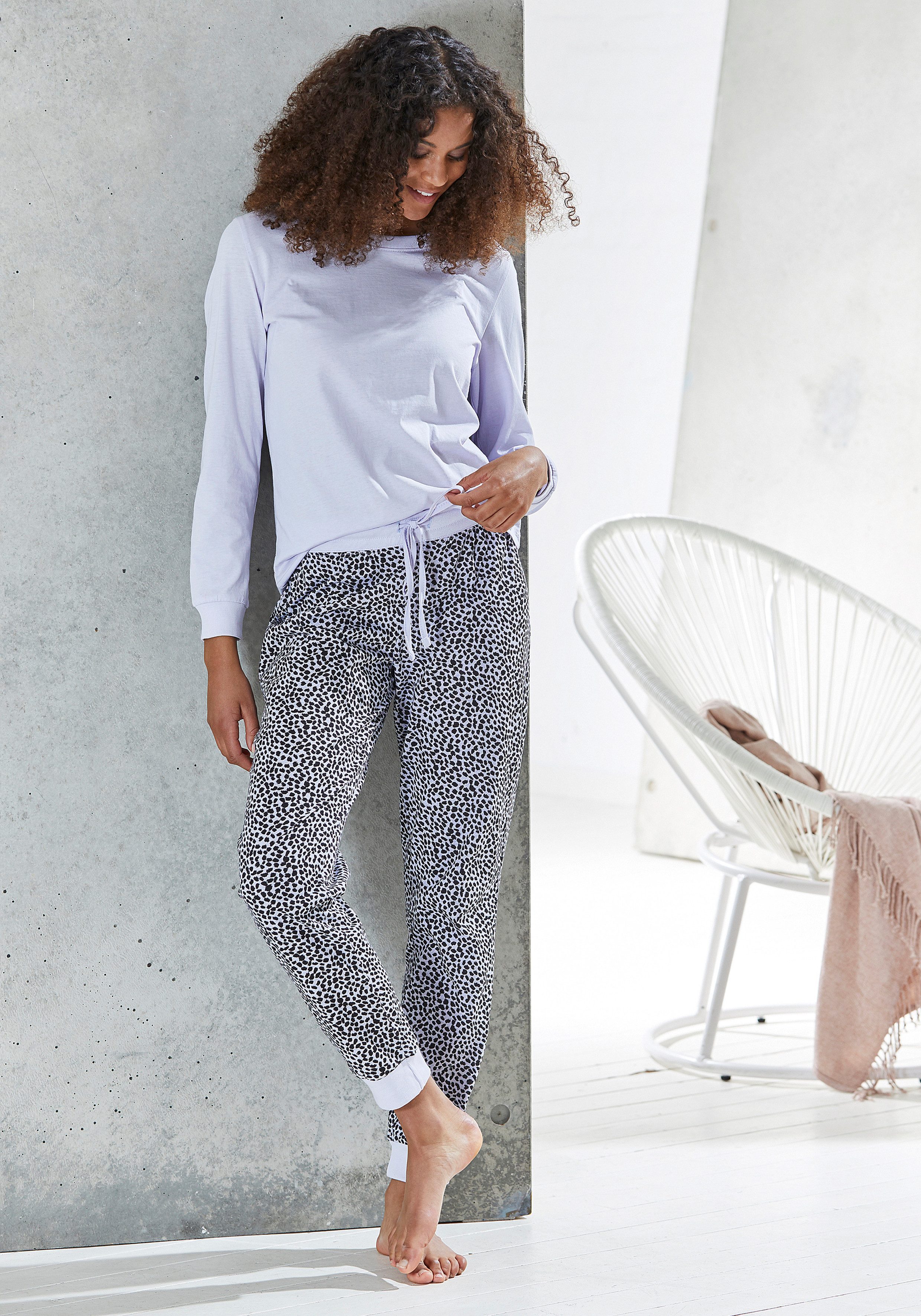 Vivance Dreams by Lascana Pyjamaoberteil mit Rippbündchen – Bild 3 von 5