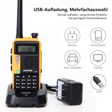 Baofeng Walkie Talkie »UV-S9 Plus«, (1-St), Tri-Band 10W mit USB-Ladegerät Leistungsstarker CB-Funk-Transceiver VHF UHF
