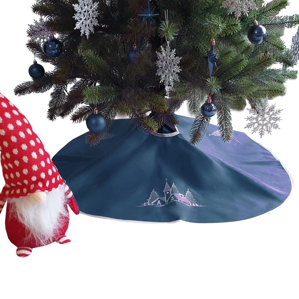 - cm Weihnachtsdorf NYVI Tolle Weihnachtsbaumdecke Weihnachtsbaum alle Weihnachtsbäume Rock Weihnachtsbaumdecke 90 (1-tlg), für Dekoration Blau