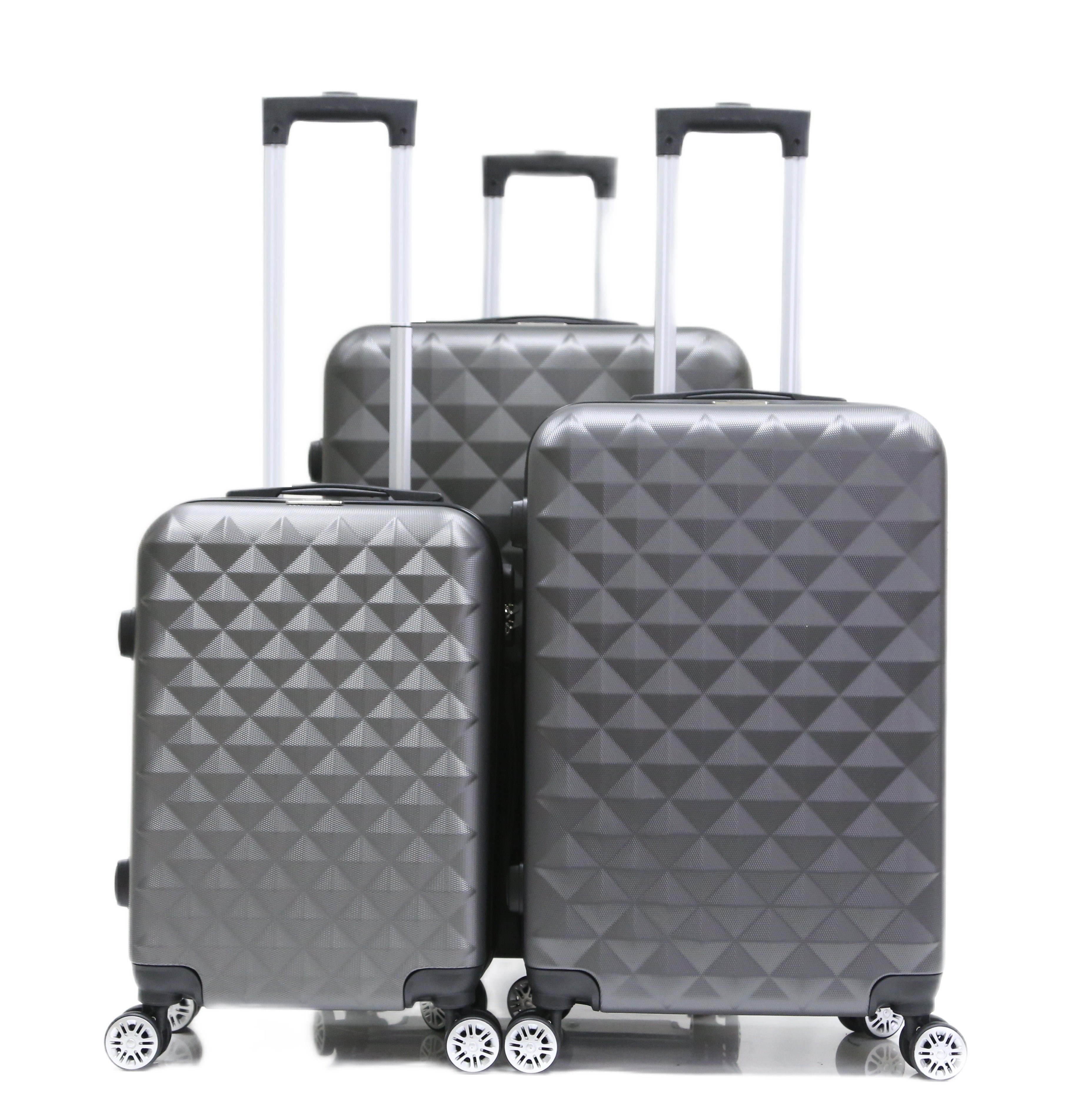 KESSMANN Kofferset Hartschalenkoffer Set 3 Teilig Kofferset S-M L XL mittel groß Koffer, 4 Rollen, (Koffer-Set, 3 tlg., Leichtgewicht Rollkoffer 360° Rollen Reisen Urlaub Reisekoffer Set), Trolley Gepäckset Hartschalenkoffer Urlaubskoffer Handgepäck Organizer