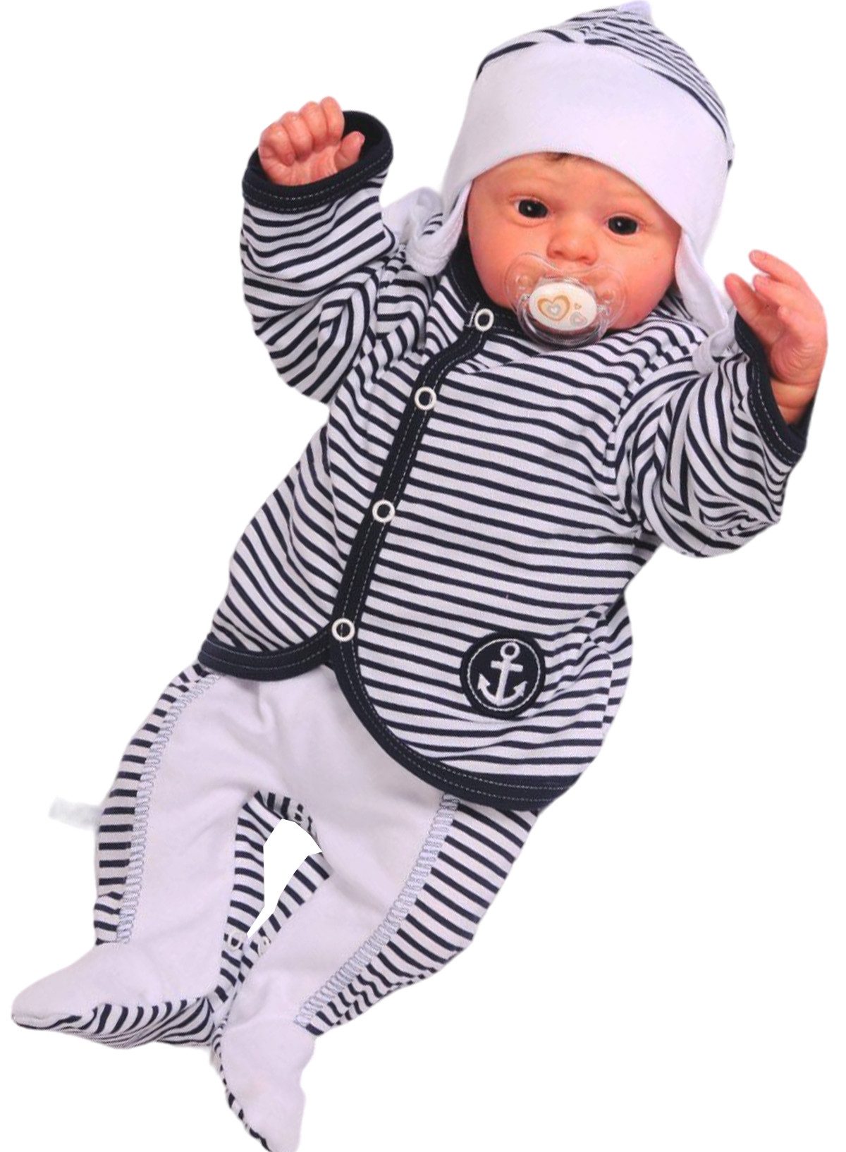 Neugeborenen-Geschenkset Baby Anzug 4 Tlg. Strampler Hemdchen Jacke Mütze