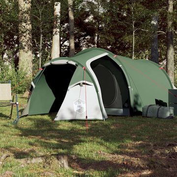 vidaXL Wurfzelt Campingzelt 4 Personen Grün 360x140x105 cm 185T Taft