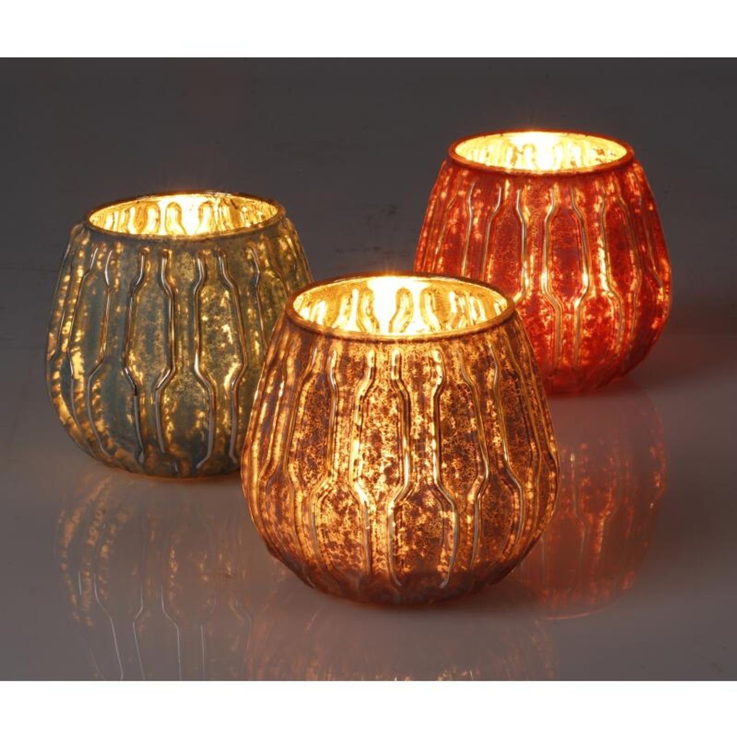 BURI Kerzenständer 12 Stück Glas-Windlichter Tischdekoration Teelicht 10x10c Kerzenhalter