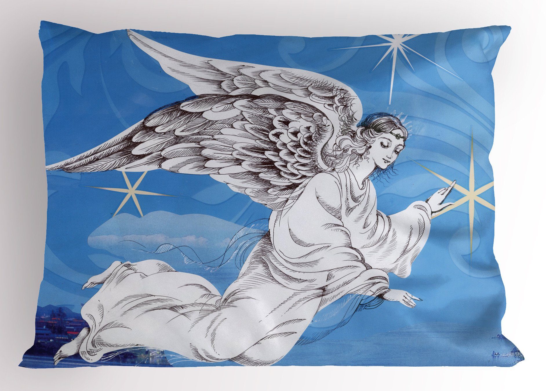 Kissenbezüge Dekorativer Standard Frau Wings Kissenbezug, Size Gedruckter King Stück), Abakuhaus angel (1