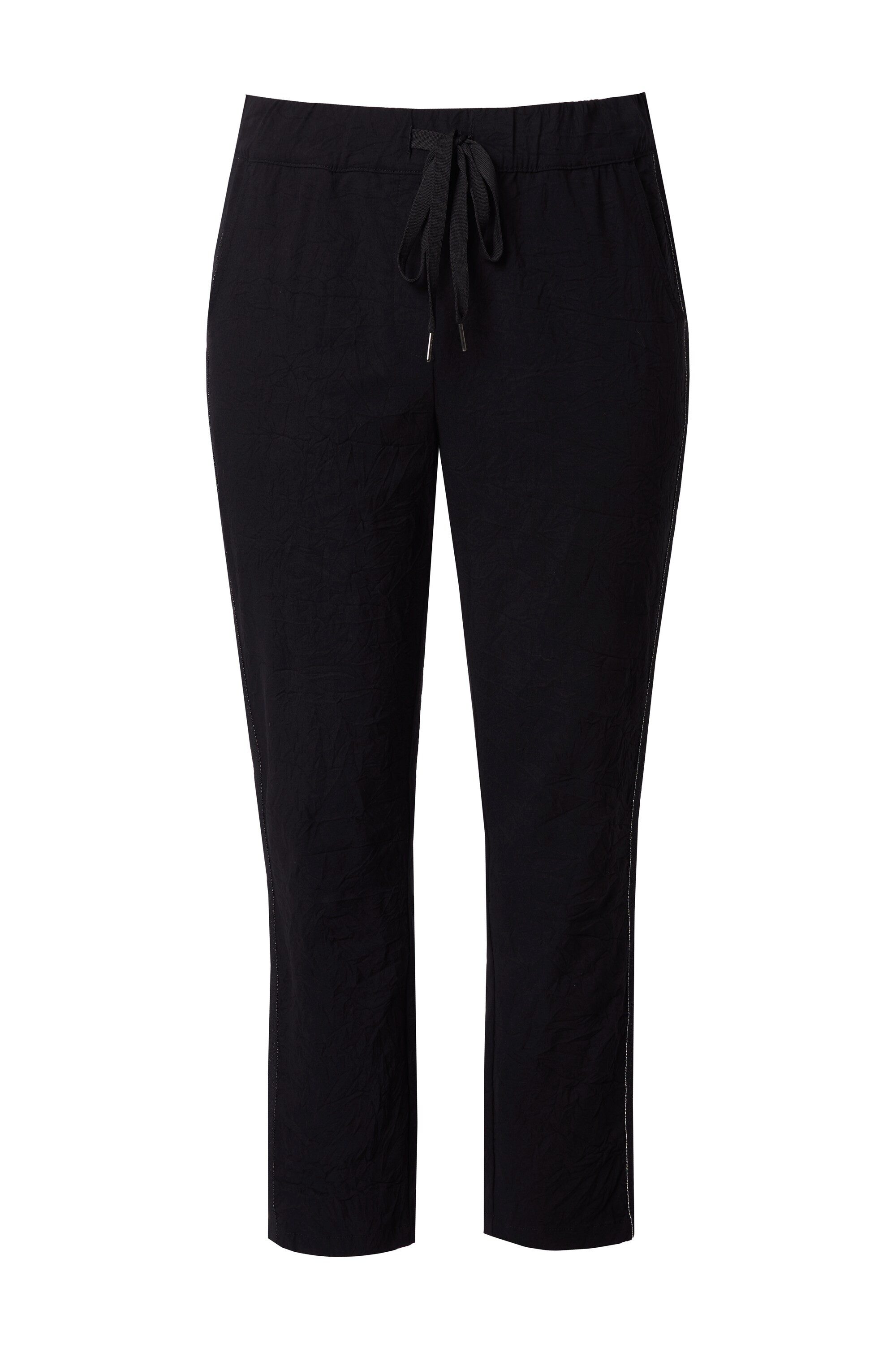 MIAMODA Schlupfhose Crinkle-Hose Glitzer-Seitenstreifen Elastikbund günstig online kaufen